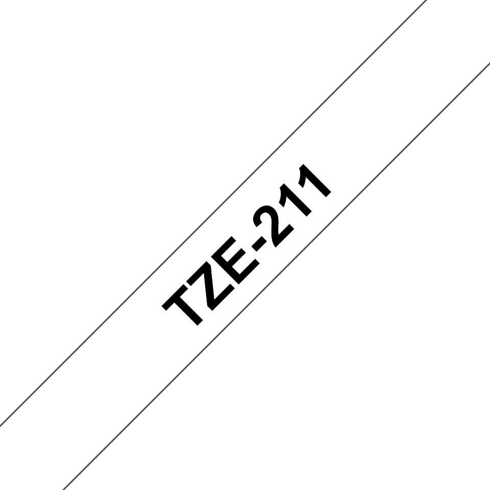 Brother TZe-211 - Selbstklebend - Schwarz auf Weiß - Rolle (0,6 cm x 8 m)