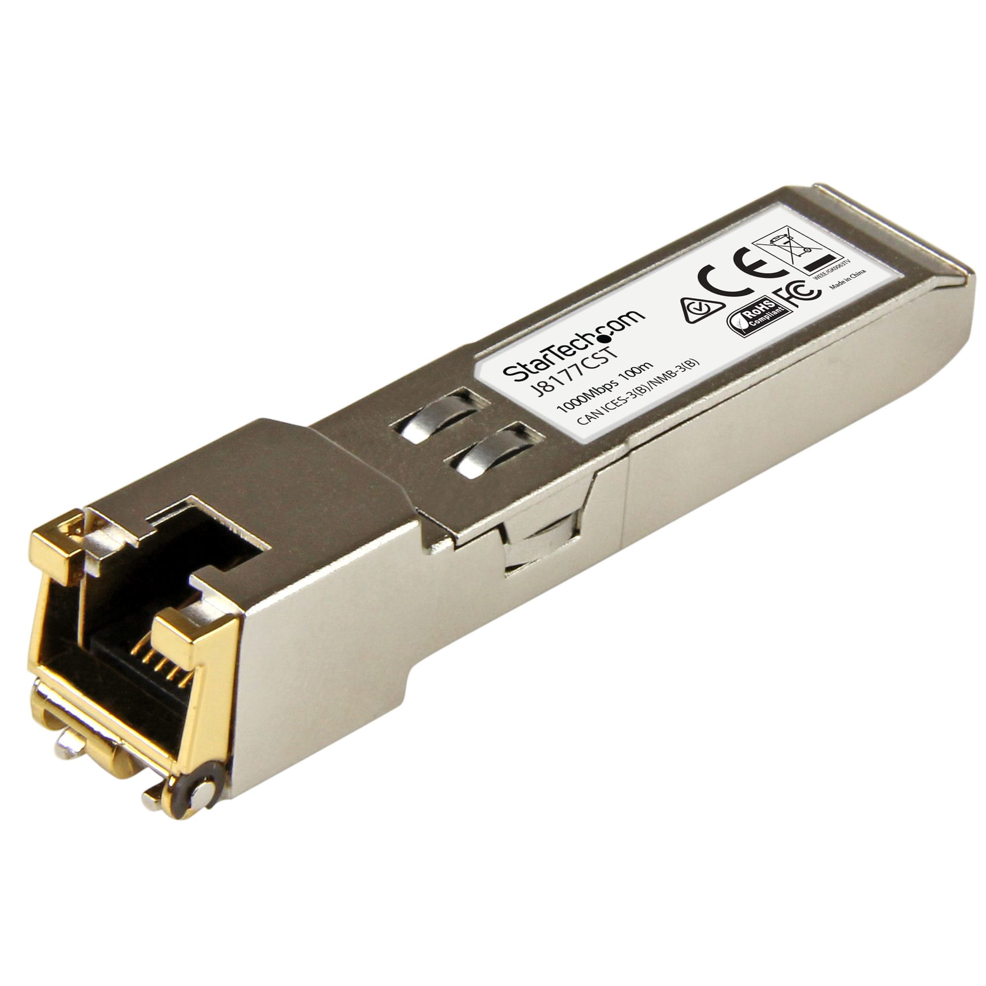 StarTech.com Gigabit RJ45 Kupfer SFP Transceiver Modul - HP J8177C kompatibel - 1000Base-T - Mini-GBIC SFP - SFP (Mini-GBIC)-