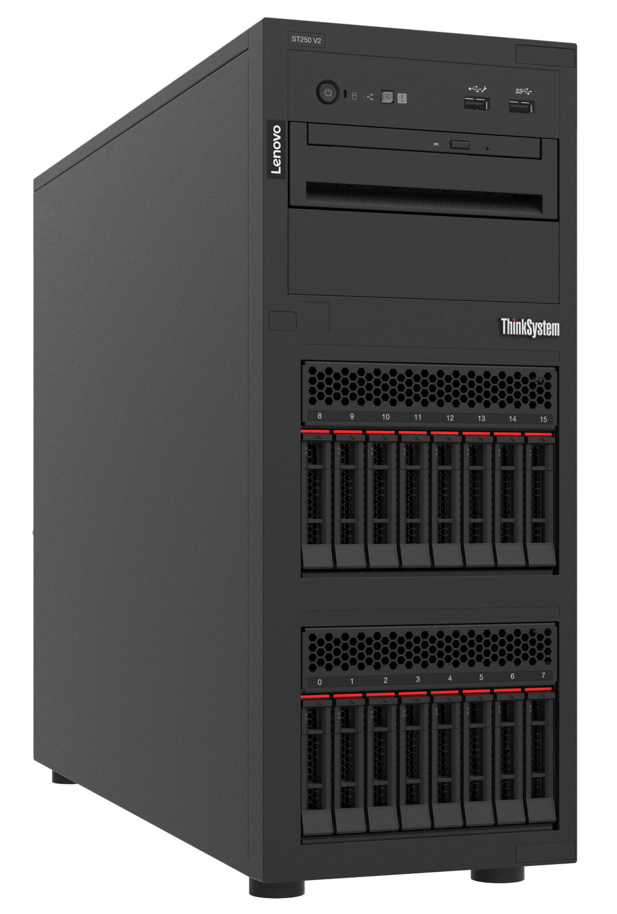 Lenovo ThinkSystem ST250 V2 7D8F - Server - Tower - 4U - 1-Weg - 1 x Xeon E-2378 / 2.6 GHz - RAM 32 GB - Hot-Swap 6.4 cm (2.5")