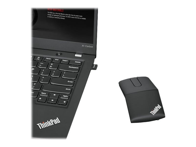 Lenovo ThinkPad X1 - Maus - optisch - kabellos - 2.4 GHz, Bluetooth 5.0 - kabelloser Empfänger (USB)