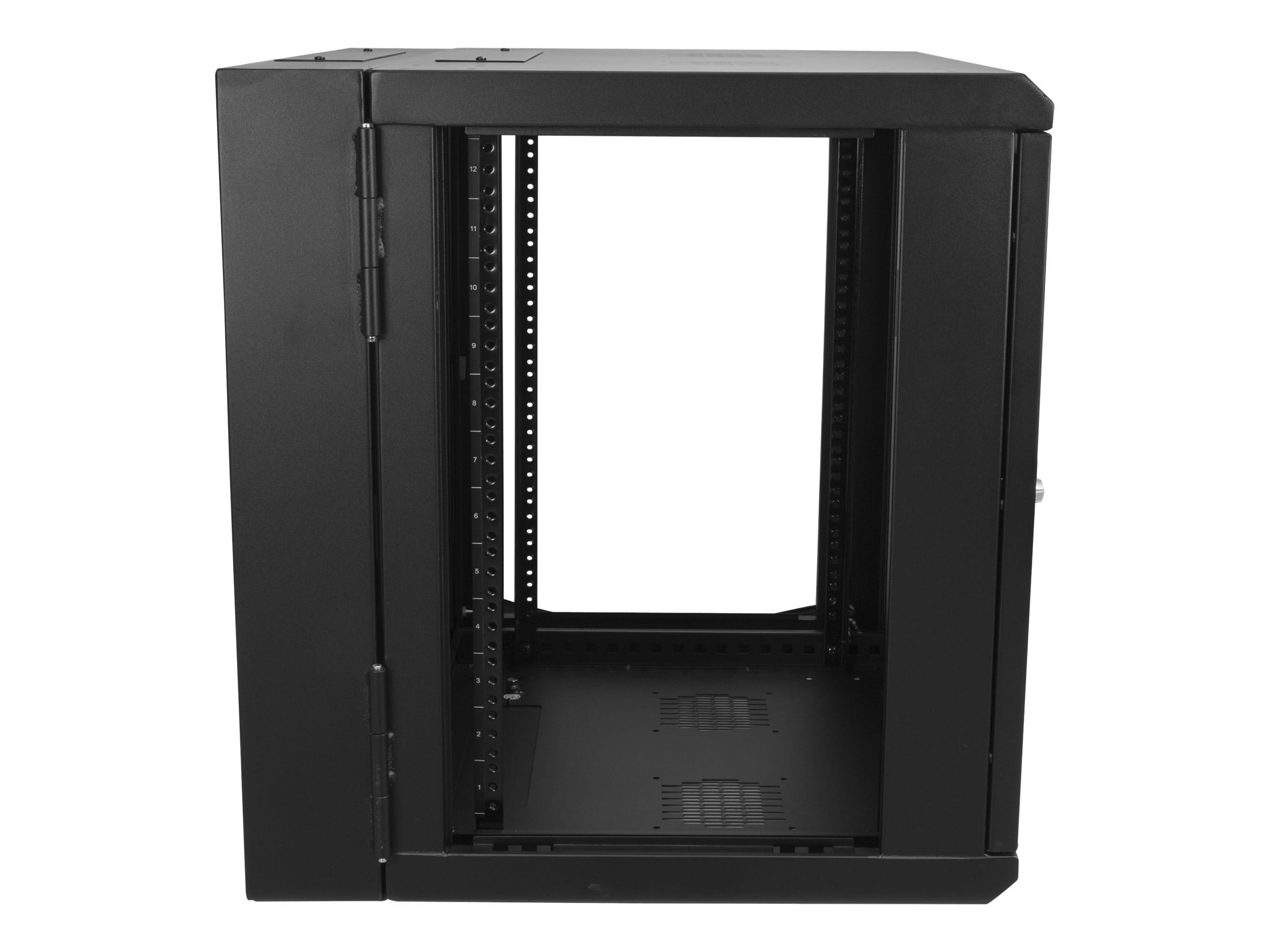 StarTech.com 12U 19" Wall Mount Network Cabinet, 20" Deep 4 Post Hinged Locking IT Computer Equipment Enclosure with Shelf, Flexible Vented Switch Depth Data Rack Cisco 3850, 2960 Series - 12U Vented Cabinet (RK1224WALHM)