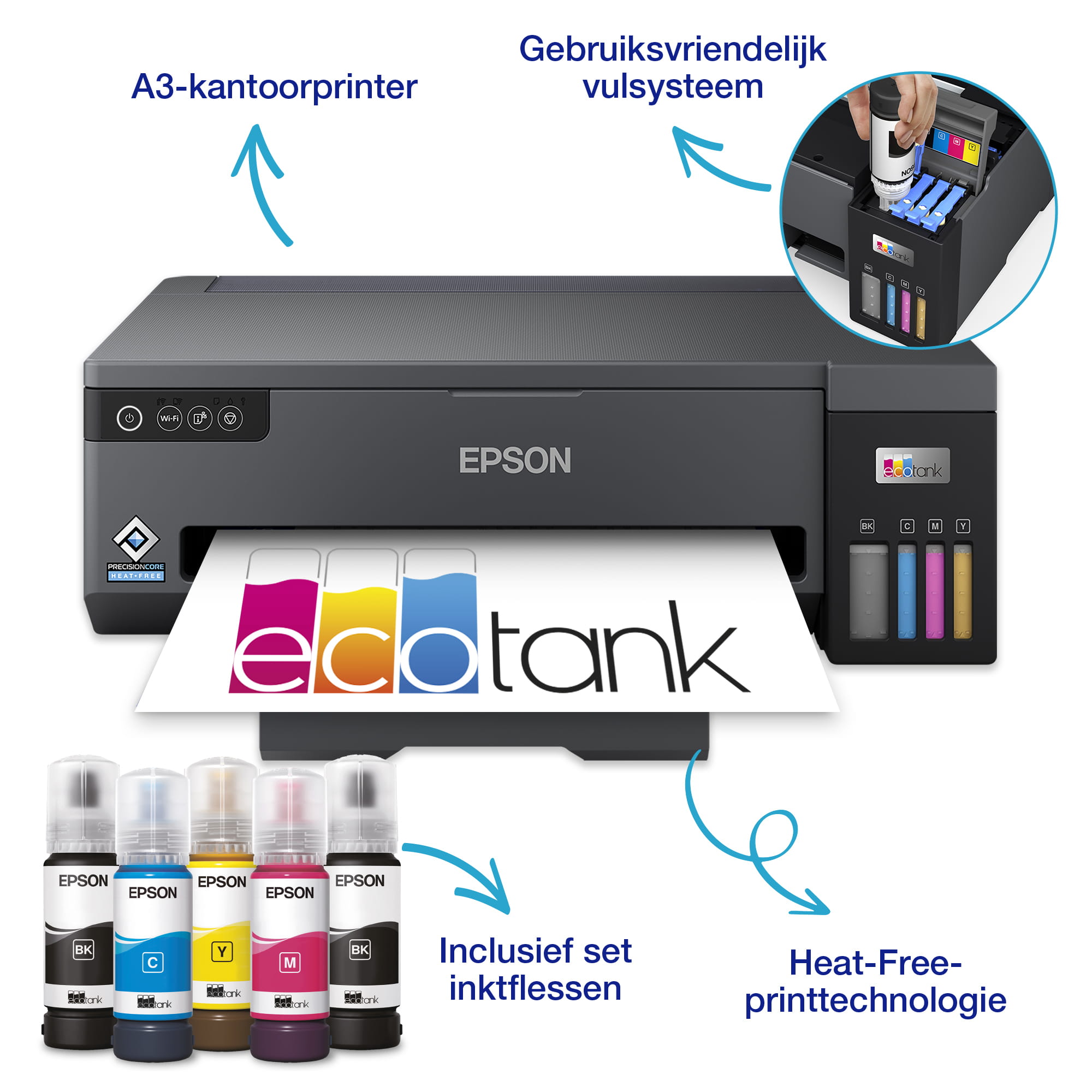 Epson EcoTank ET-14100 - Drucker - Farbe - Tintenstrahl - ITS - A3 - 4800 x 1200 dpi - bis zu 15 Seiten/Min. (einfarbig)/ Epson EcoTank ET-14100 - Drucker - Farbe - Tintenstrahl - ITS - A3 - 4800 x 1200 dpi - bis zu 15 Seiten/Min. (einfarbig)/