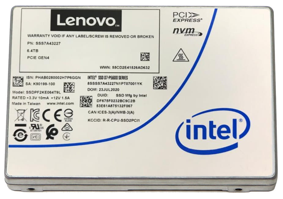 Lenovo Intel P5620 - SSD - Mixed Use - verschlüsselt - 12.8 TB - Hot-Swap - 2.5" (6.4 cm)