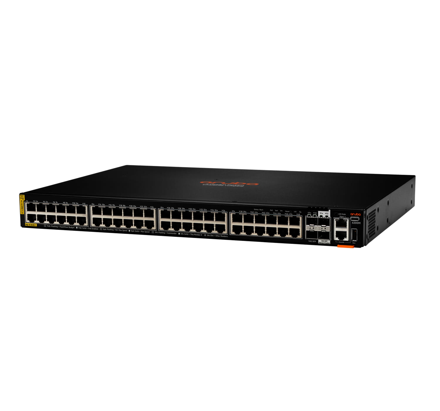 HPE Aruba 6200M 48G Class4 PoE 4SFP+ Switch - Switch - max. Stapelentfernung 10 km - L3 - managed - 48 x 10/100/1000 (PoE+)