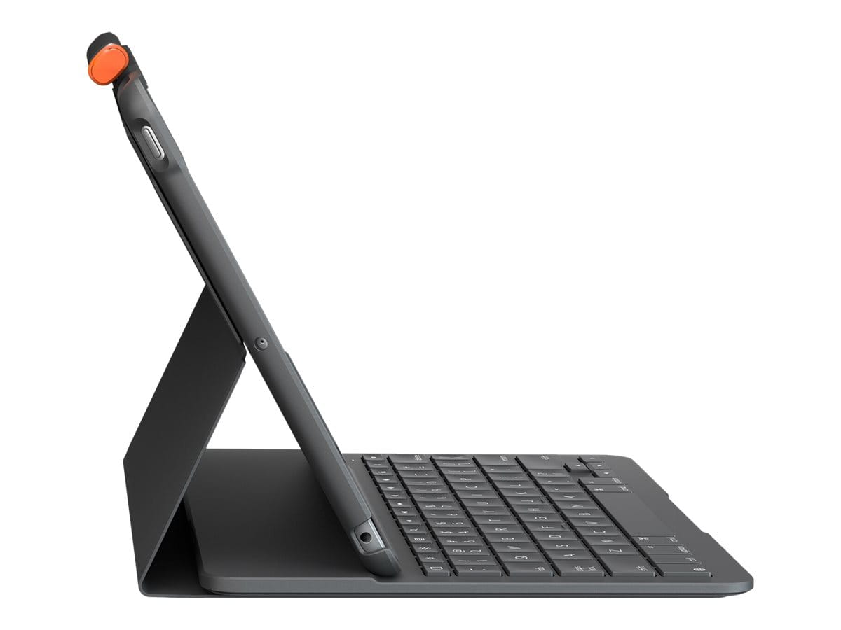 Logitech Slim Folio - Tastatur und Foliohülle - kabellos - Bluetooth LE - QWERTZ - Schweiz - Oxford Gray - für Apple 10.9-inch iPad (10. Generation)