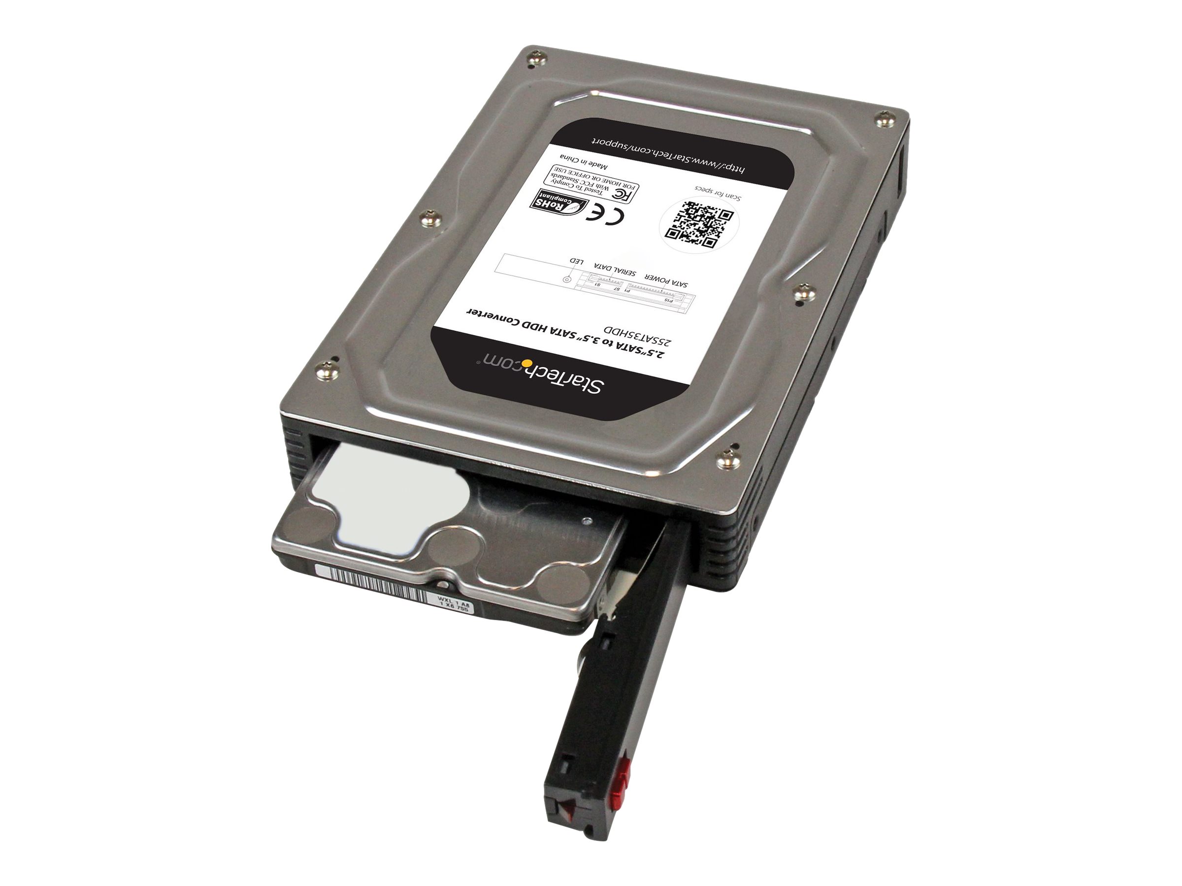 StarTech.com 2,5 auf 3,5 Aluminium SATA Festplattengehäuse für HDD/SSD bis 12,5mm - 6,4cm auf 8,9cm (2,5/3,5 Zoll)