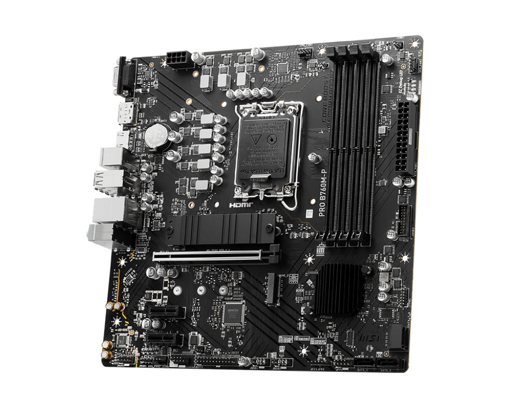 MSI PRO B760M-P - Motherboard - micro ATX - LGA1700-Sockel - B760 Chipsatz - USB 3.2 Gen 1, USB-C 3.2 Gen2 - Gigabit LAN - Onboard-Grafik (CPU erforderlich)