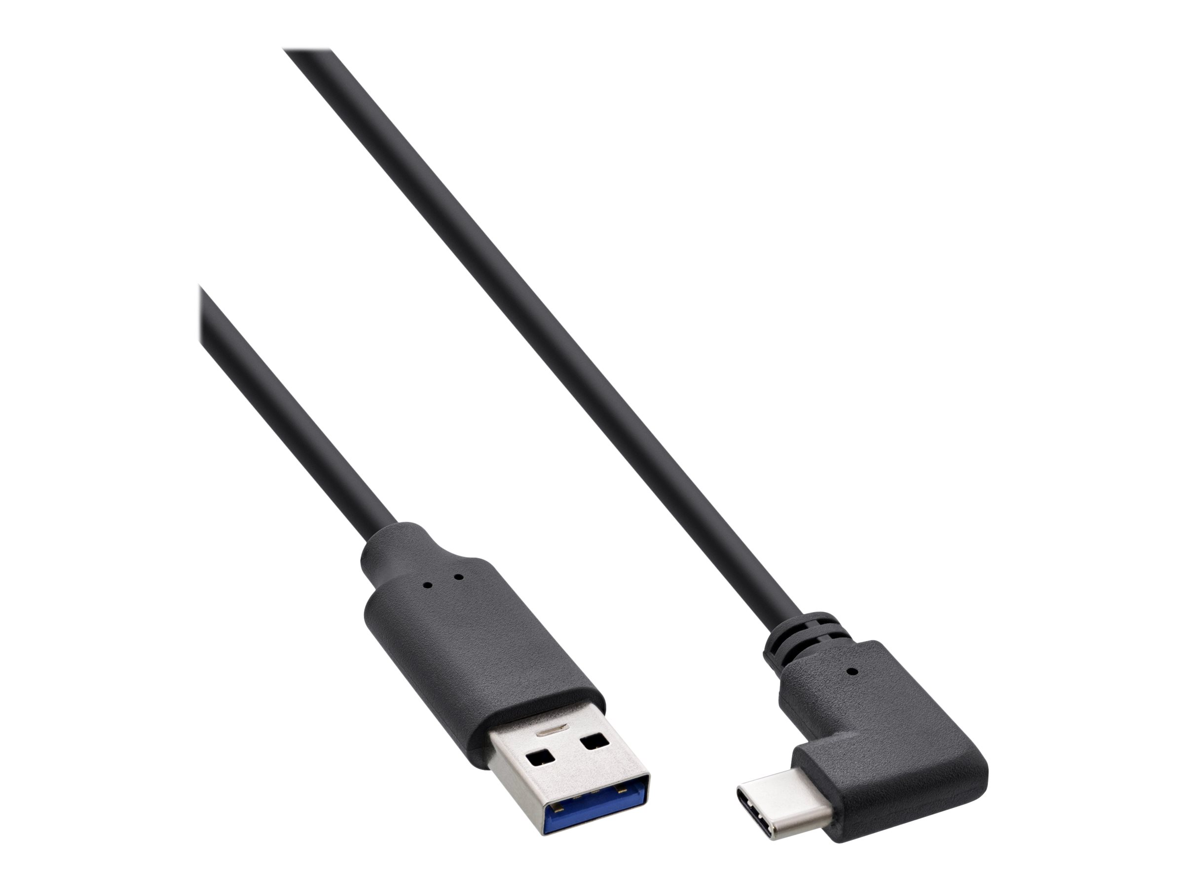 InLine USB 3.2 Kabel - USB-C Stecker gewinkelt an A Stecker - schwarz - 0,3m