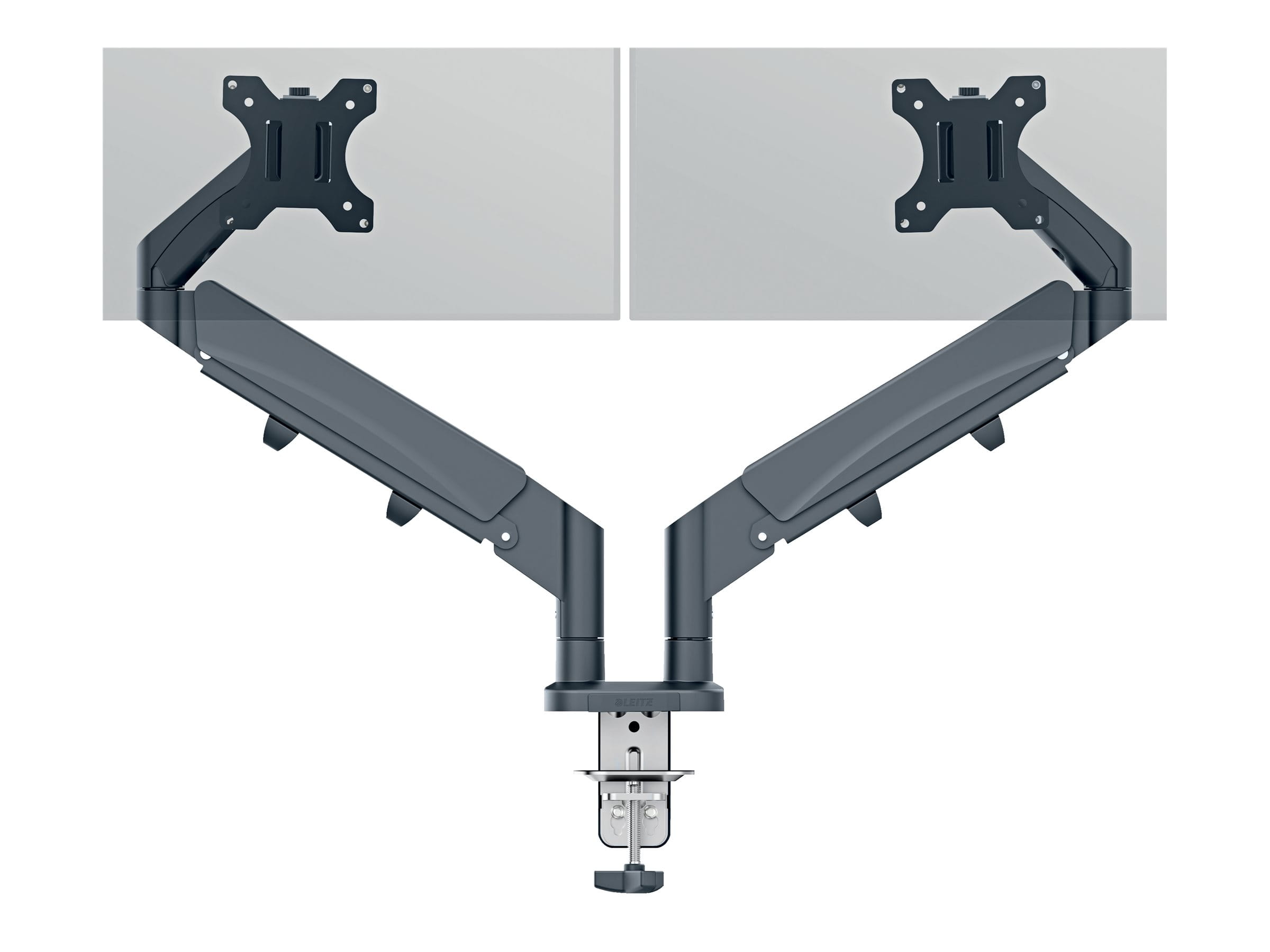 Esselte Leitz Ergo - Befestigungskit (spring-assisted dual arm) - für 2 LCD-Displays - space saving - Metall - Dunkelgrau - Bildschirmgröße: 43.2-81.3 cm (17"-32")