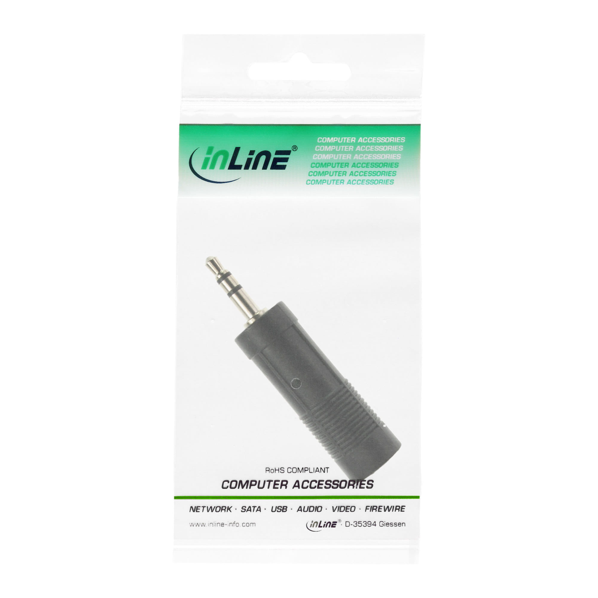InLine Audio Adapter - 3,5mm Klinke Stecker Stereo an 6,3mm Klinke Buchse Stereo
