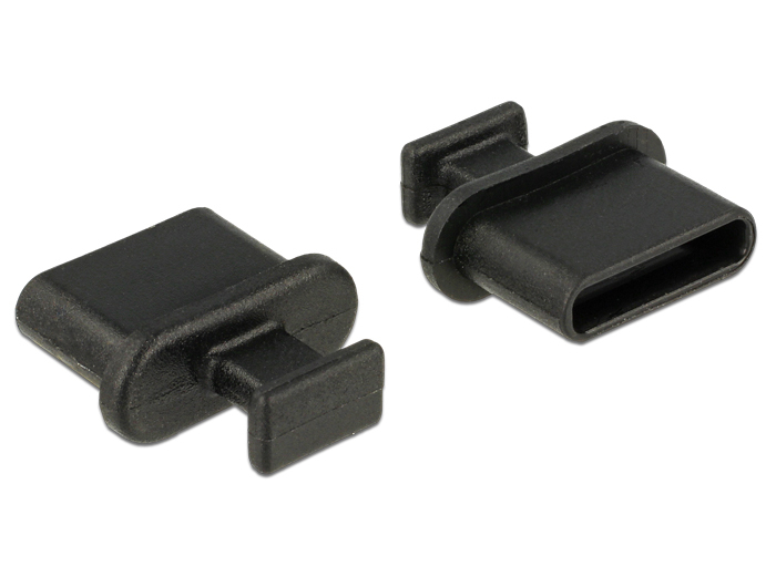 Delock Dust Cover for USB Type-C Female - Schutzumschlag - Schwarz (Packung mit 10)