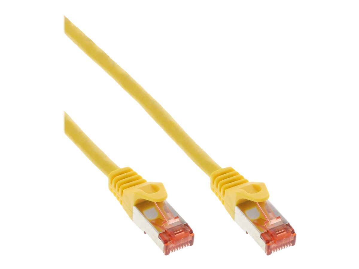 InLine Patchkabel - S/FTP (PiMf) - Cat.6 - 250MHz - PVC - CCA - gelb - 0,3m