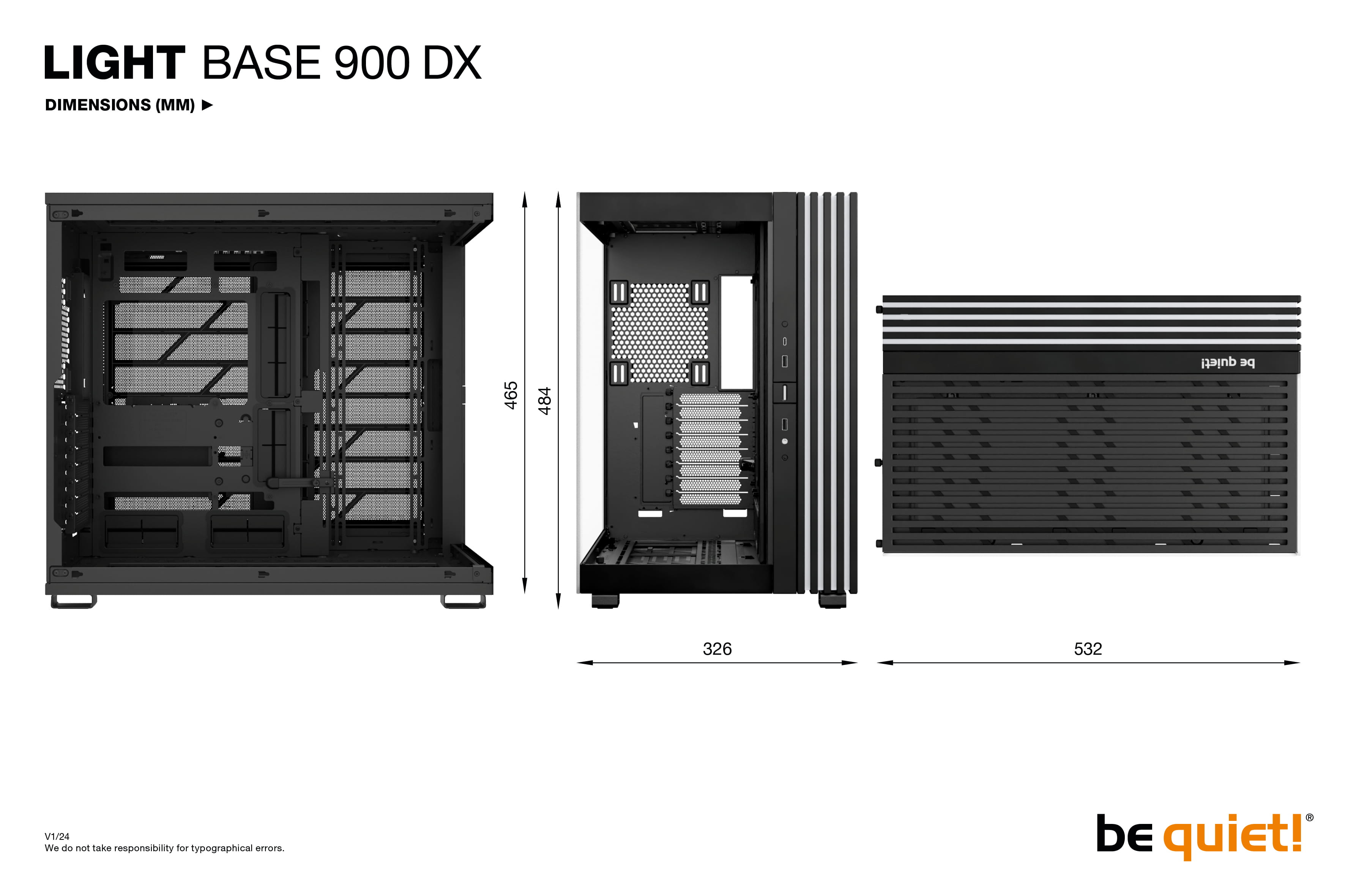 Be Quiet! Light Base 900 DX - FT - E-ATX - Seitenteil mit Fenster (Glas)