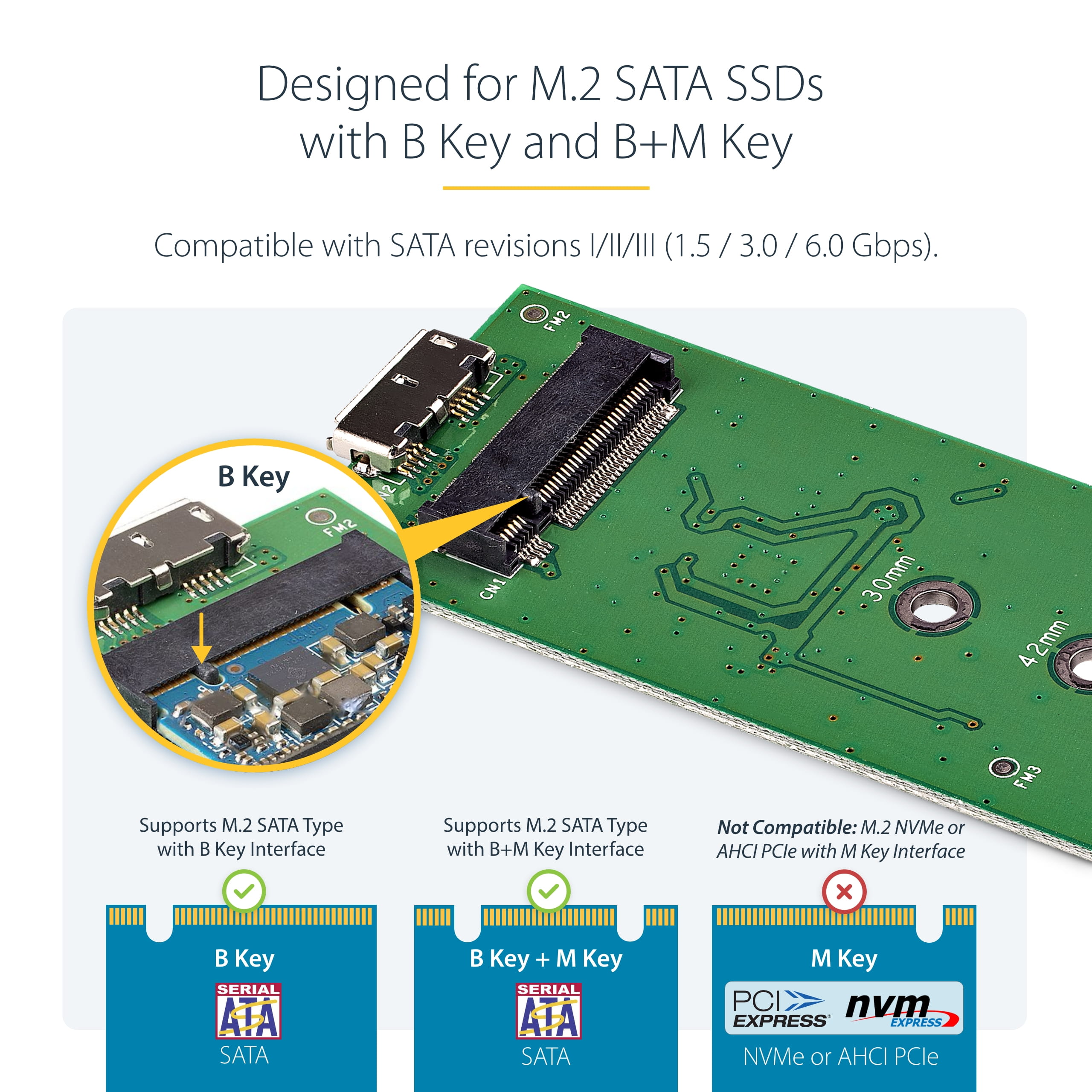 StarTech.com Externes M.2 SATA / SSD Festplattengehäuse