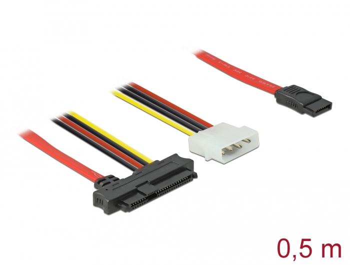 Delock SATA- / SAS-Kabel - SAS 12Gbit/s - interne Stromversorgung, 4-polig, interne SAS, 29-polig (SFF-8482)