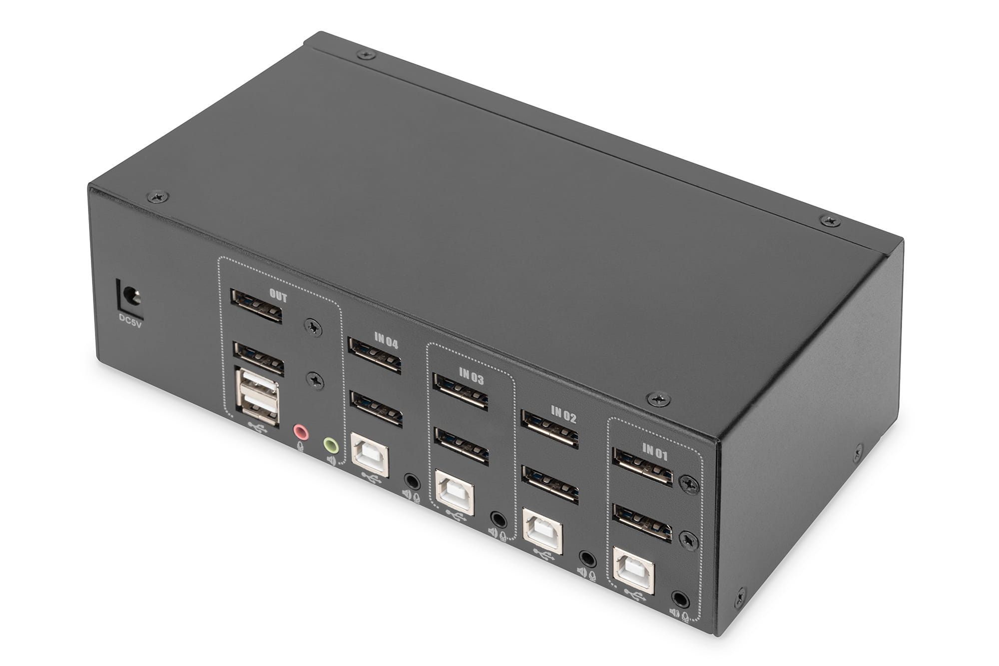 DIGITUS KVM Switch, 4 Port, Dual Display, 4K, DisplayPort®