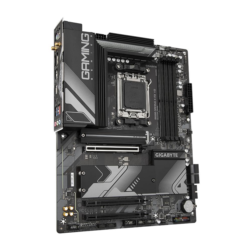 Gigabyte B650 GAMING X AX V2 - 1.X - Motherboard - ATX - Socket AM5 - AMD B650 Chipsatz - USB-C 3.2 Gen2, USB 3.2 Gen 2, USB 3.2 Gen 1, USB-C 3.2 Gen 2x2 - 2.5 Gigabit LAN, Wi-Fi 6E, Bluetooth - Onboard-Grafik (CPU erforderlich)