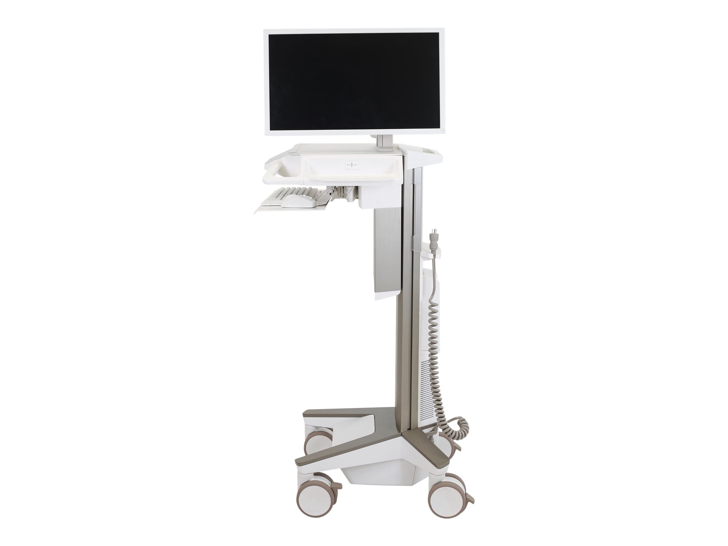 Ergotron CareFit Pro - Wagen - Constant Force-Höhenverstellung - für LCD-Display / PC-Ausrüstung - medizinisch - weiß, Warm Gray - Bildschirmgröße: bis zu 68,6 cm (bis zu 27 Zoll)