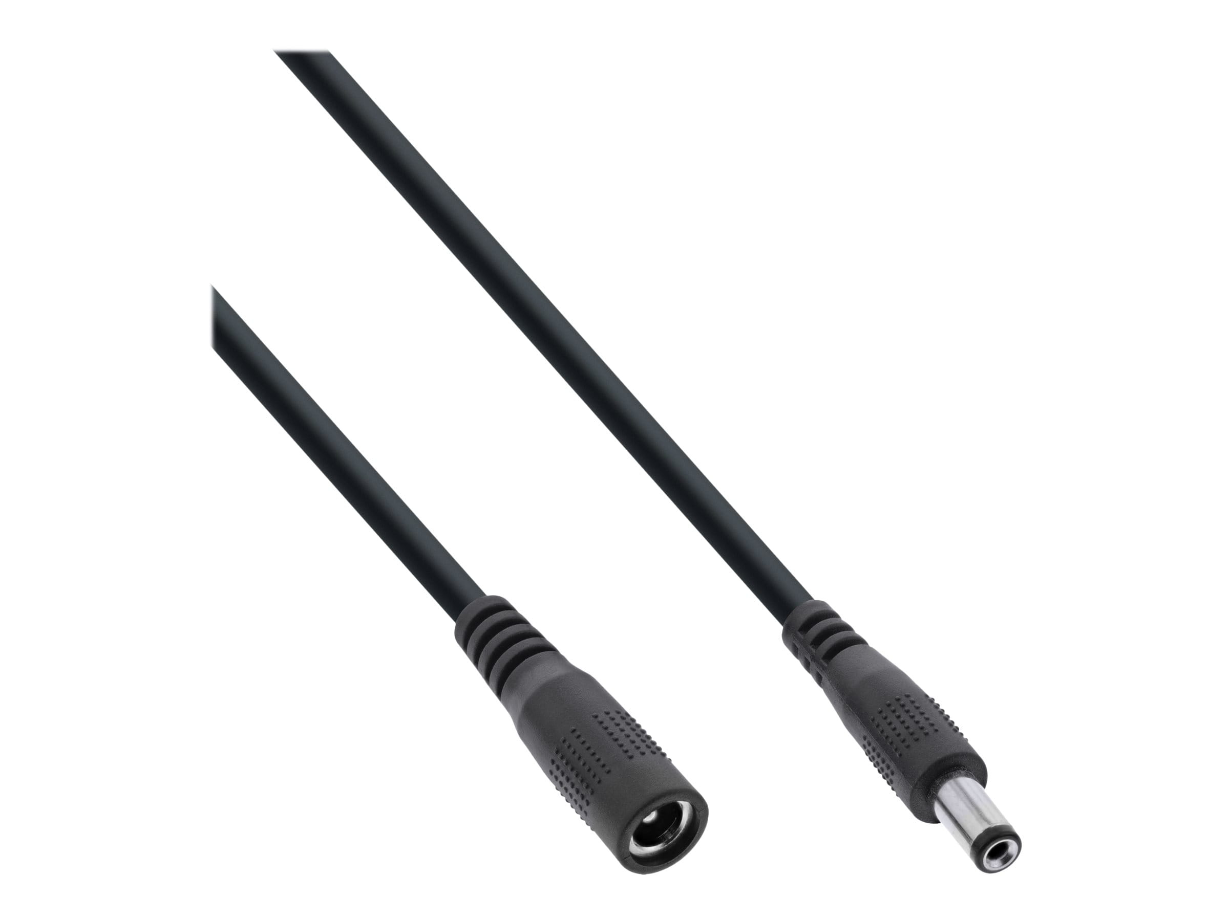 InLine DC Verlängerungskabel - DC Stecker/Buchse 5,5x2,1mm - AWG 18 - schwarz 0,5m