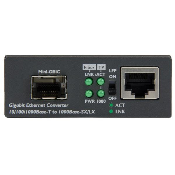 StarTech.com Gigabit Ethernet LWL / Glasfaser Medienkonverter mit SFP - 1000 Mbit/s Multimode Gigabit Ethernet Medienkonverter - Medienkonverter - 1GbE - 10Base-T, 1000Base-LX, 1000Base-SX, 100Base-TX, 1000Base-T - RJ-45 / SFP (mini-GBIC)