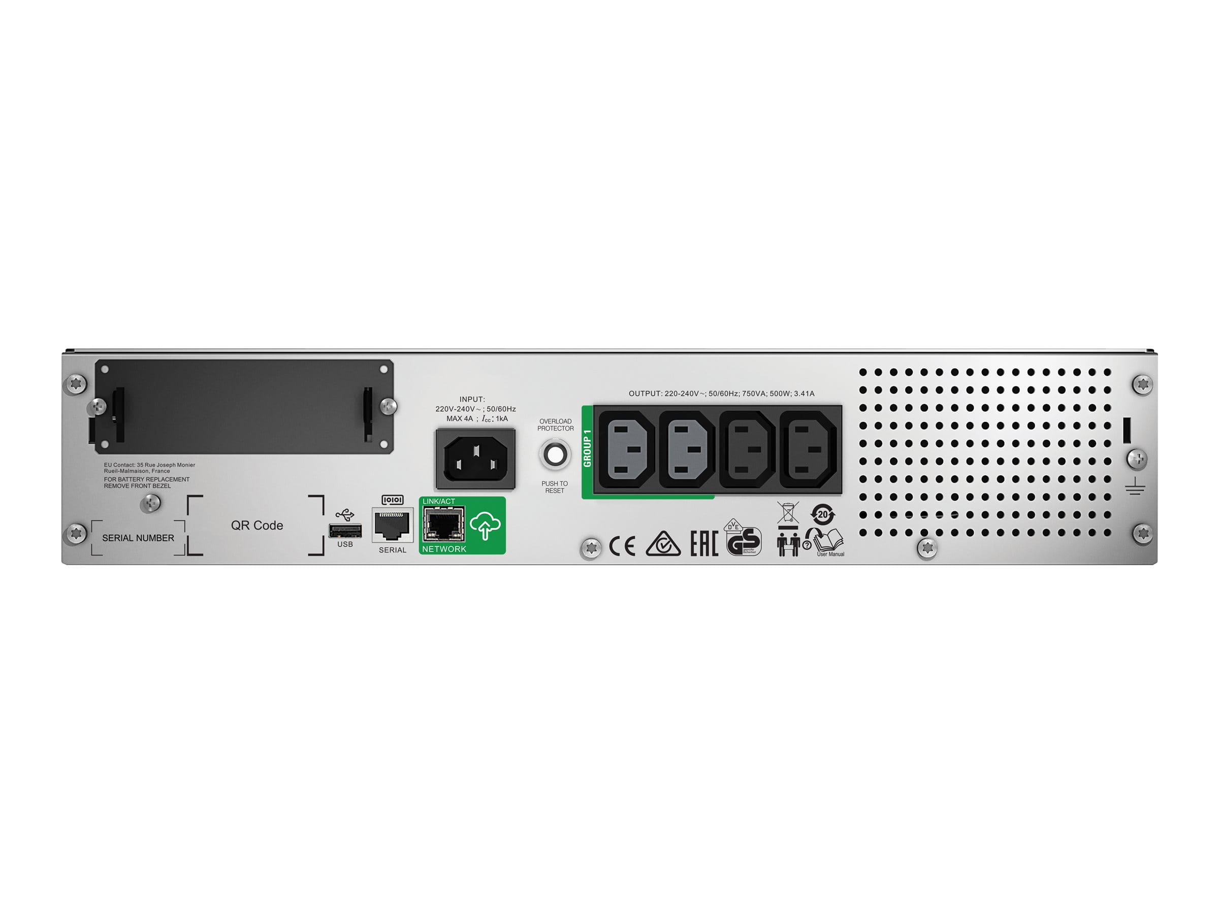 APC Smart-UPS 750VA LCD RM - USV (Rack - einbaufähig) - Line-Interactive-USV