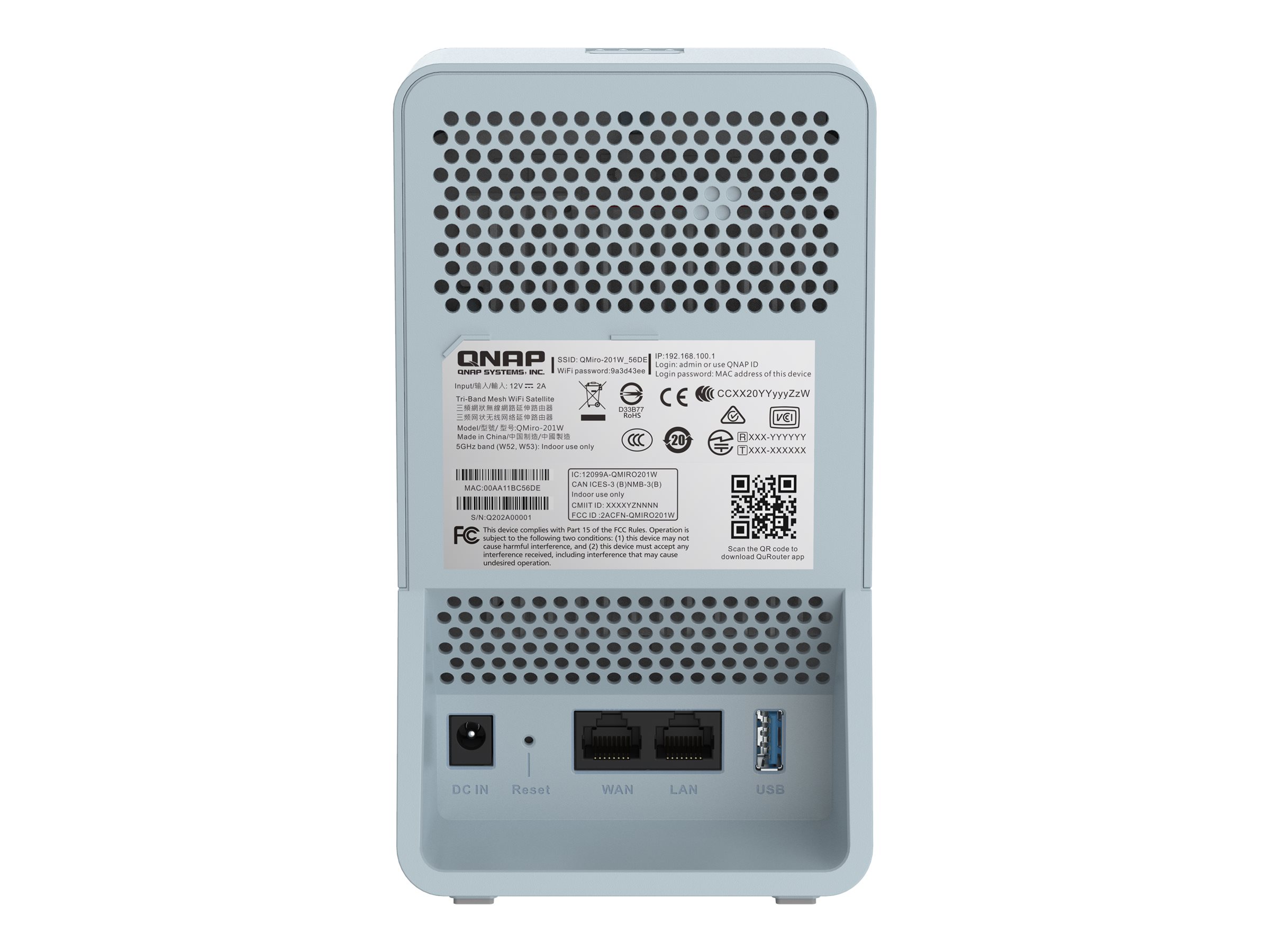 QNAP QMiro-201W - Wireless Router 1GbE - Wi-Fi 5