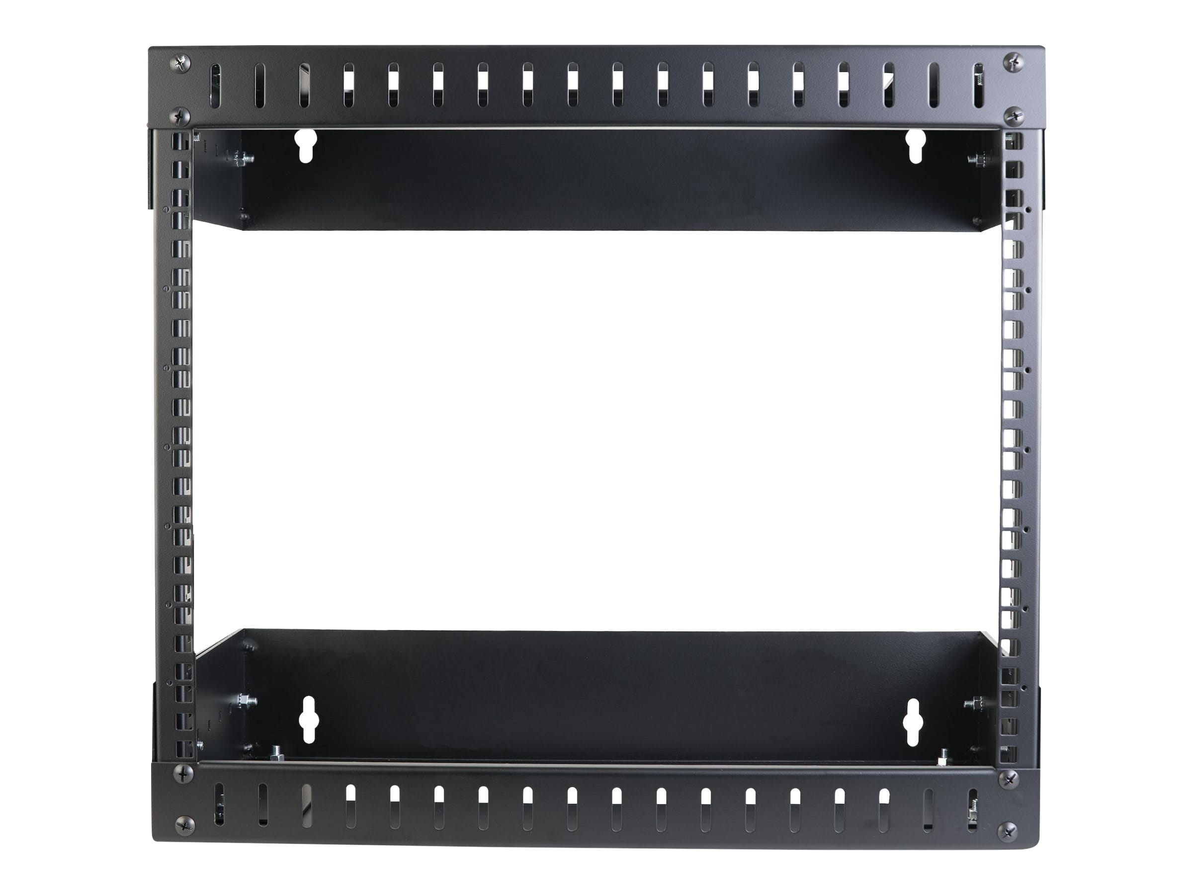 StarTech.com 8HE 19 Zoll Wand Netzwerk Rack - 2 Pfosten, offener Rahmen mit einstellbare Tiefe(30-50cm) Rack für AV/Daten/IT/Studio Geräete - inkl.Käfigmuttern und Schrauben (RK812WALLOA)