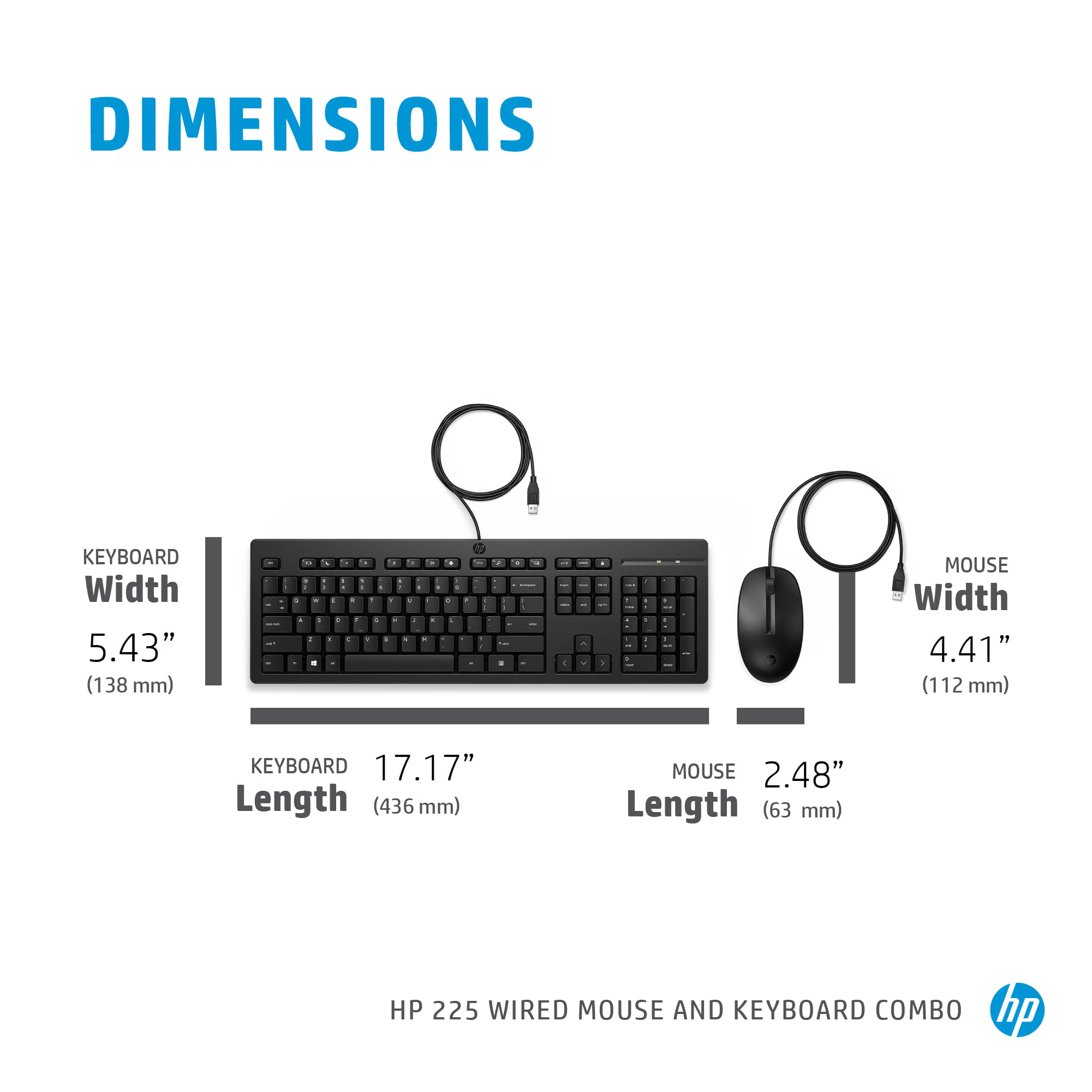 HP 225 - Tastatur-und-Maus-Set - USB - QWERTY