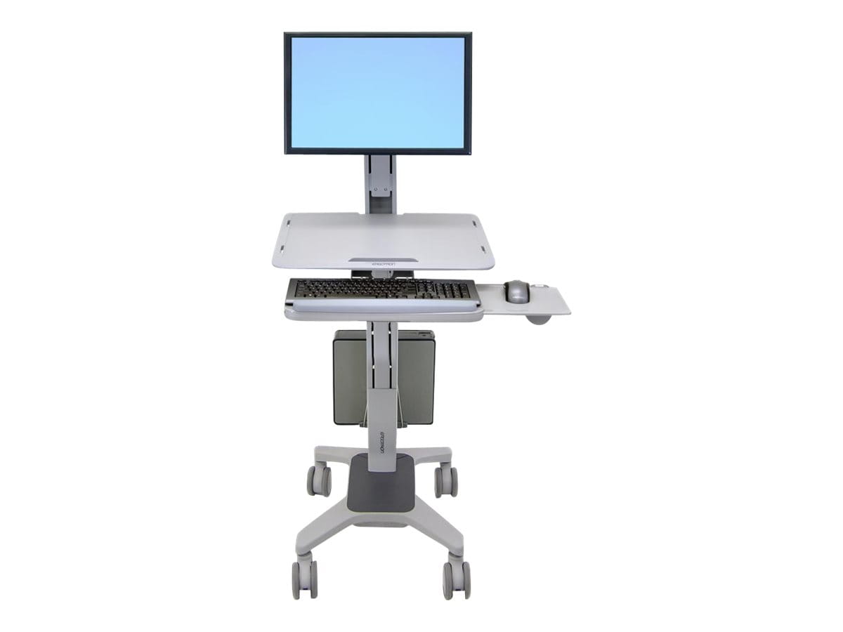 Ergotron WorkFit-C Single LD Sit-Stand Workstation - Wagen - für LCD-Display / PC-Ausrüstung - Grau - Bildschirmgröße: bis zu 76,2 cm (bis zu 30 Zoll)