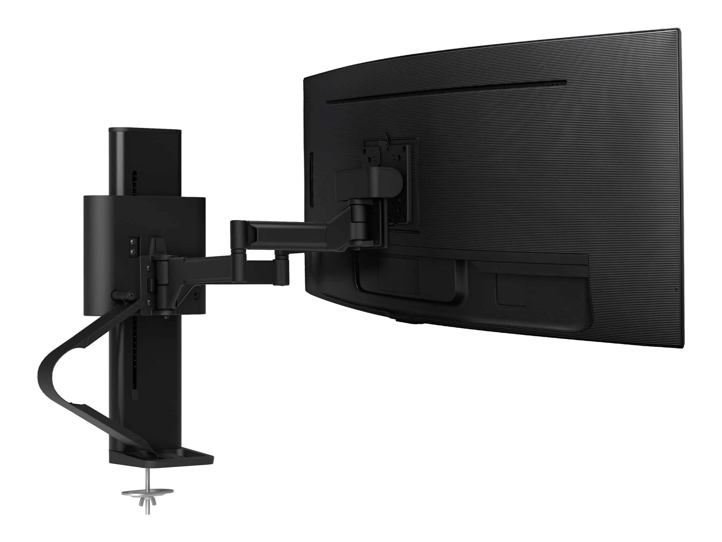 Ergotron TRACE - Befestigungskit (Pivot, Basis, VESA-Abstandshalter, Hubsäule, Verlängerungsarm, 2-teilige Tischklemme) - Konstante Krafttechnologie - für LCD-Display - mattschwarz - Bildschirmgröße: 54.6-96.5 cm (21.5-38")