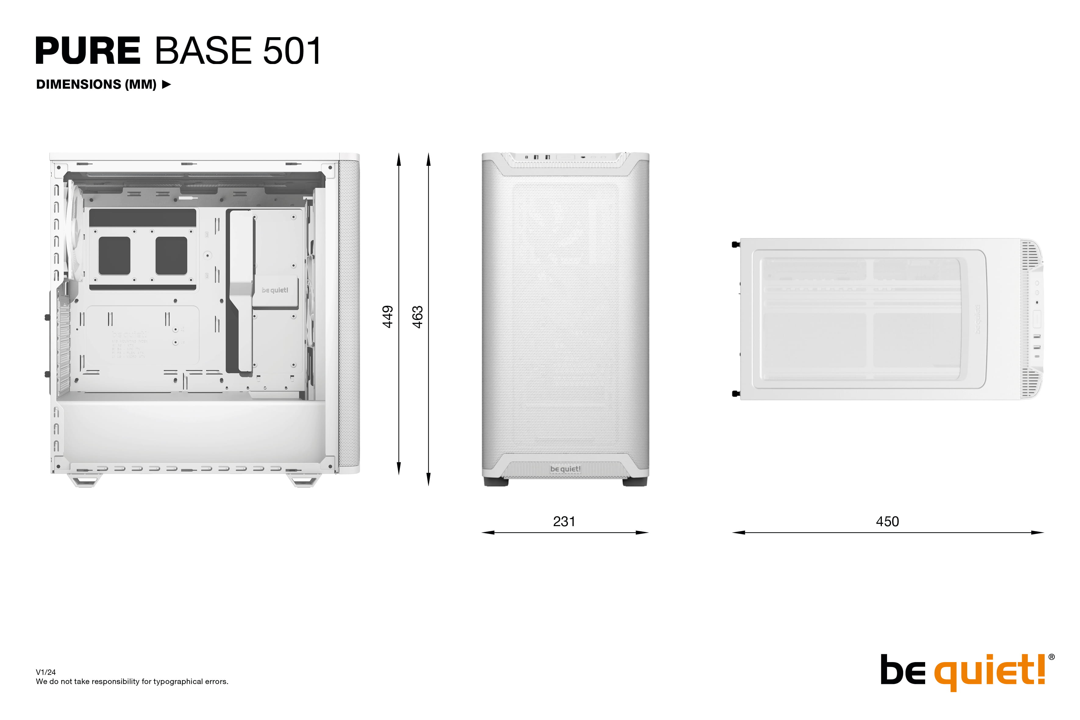 Be Quiet! Pure Base 501 Airflow Window - Midi-Tower - ATX - Seitenteil mit Fenster (gehärtetes Glas)