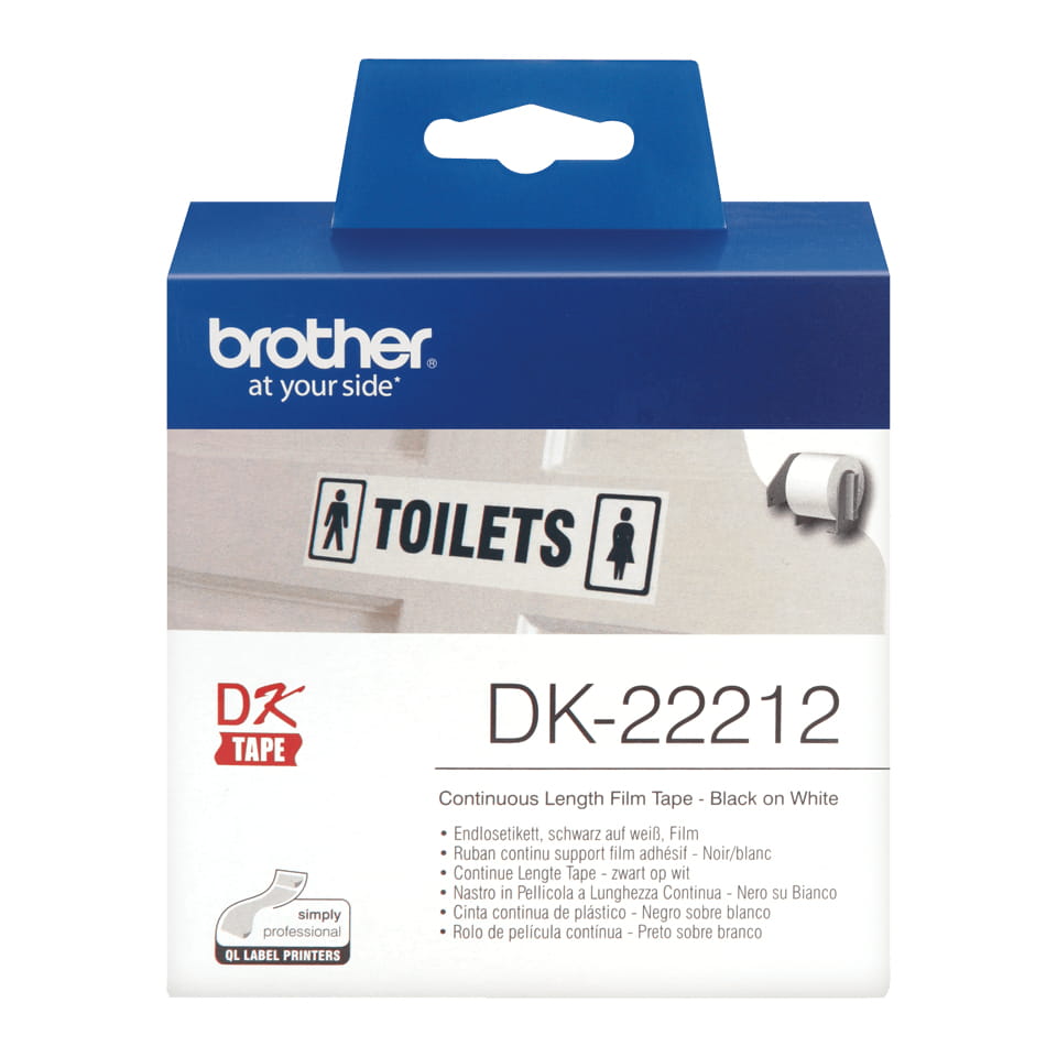 Brother DK-22212 - Permanenter Klebstoff - weiß - Rolle (6,2 cm x 15,2 m)