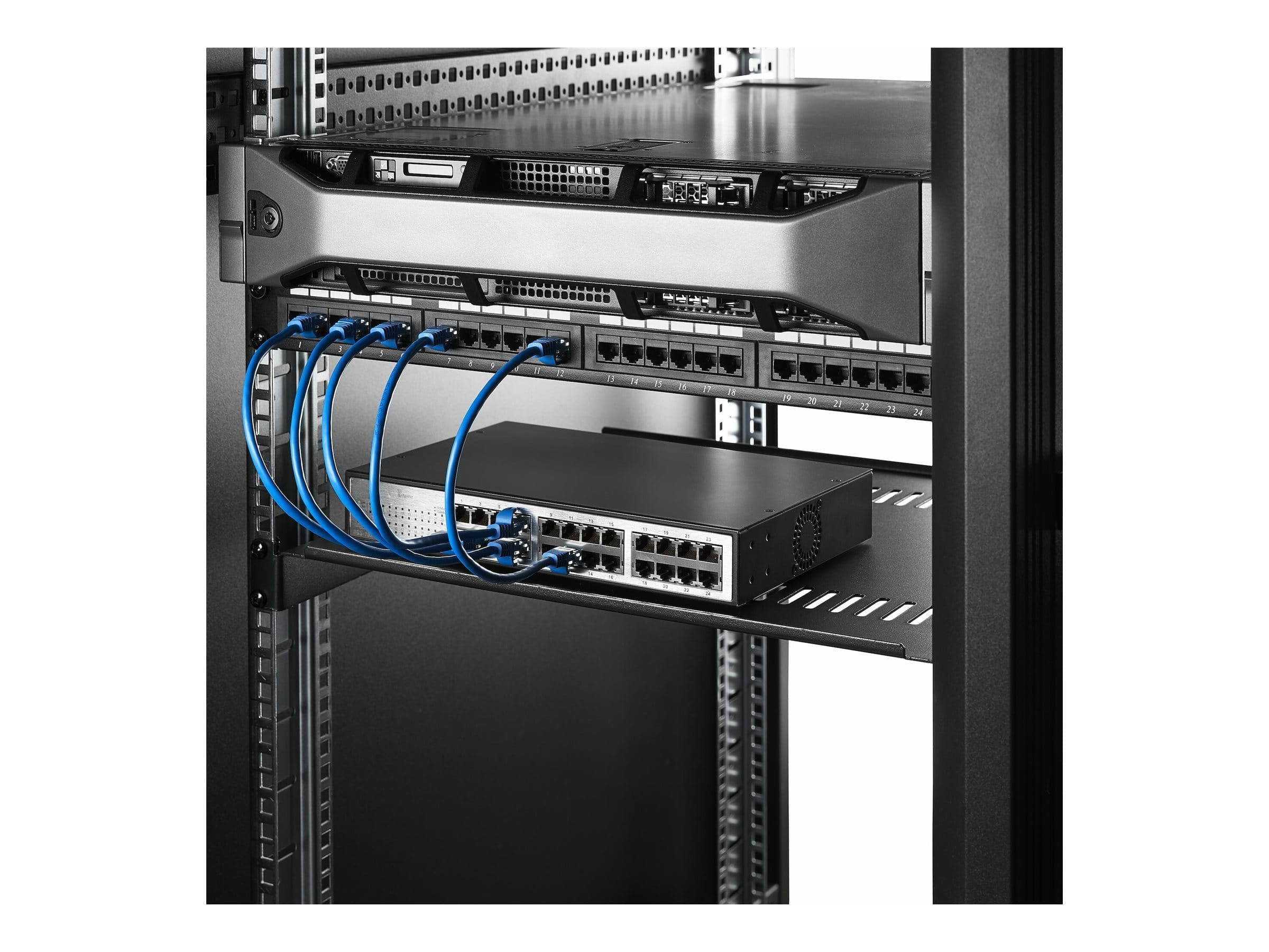 StarTech.com 2-Pack 1U Server Rack Shelf, Vented, 44lb Capacity, 16" Deep (CABSHELF116V2PK)