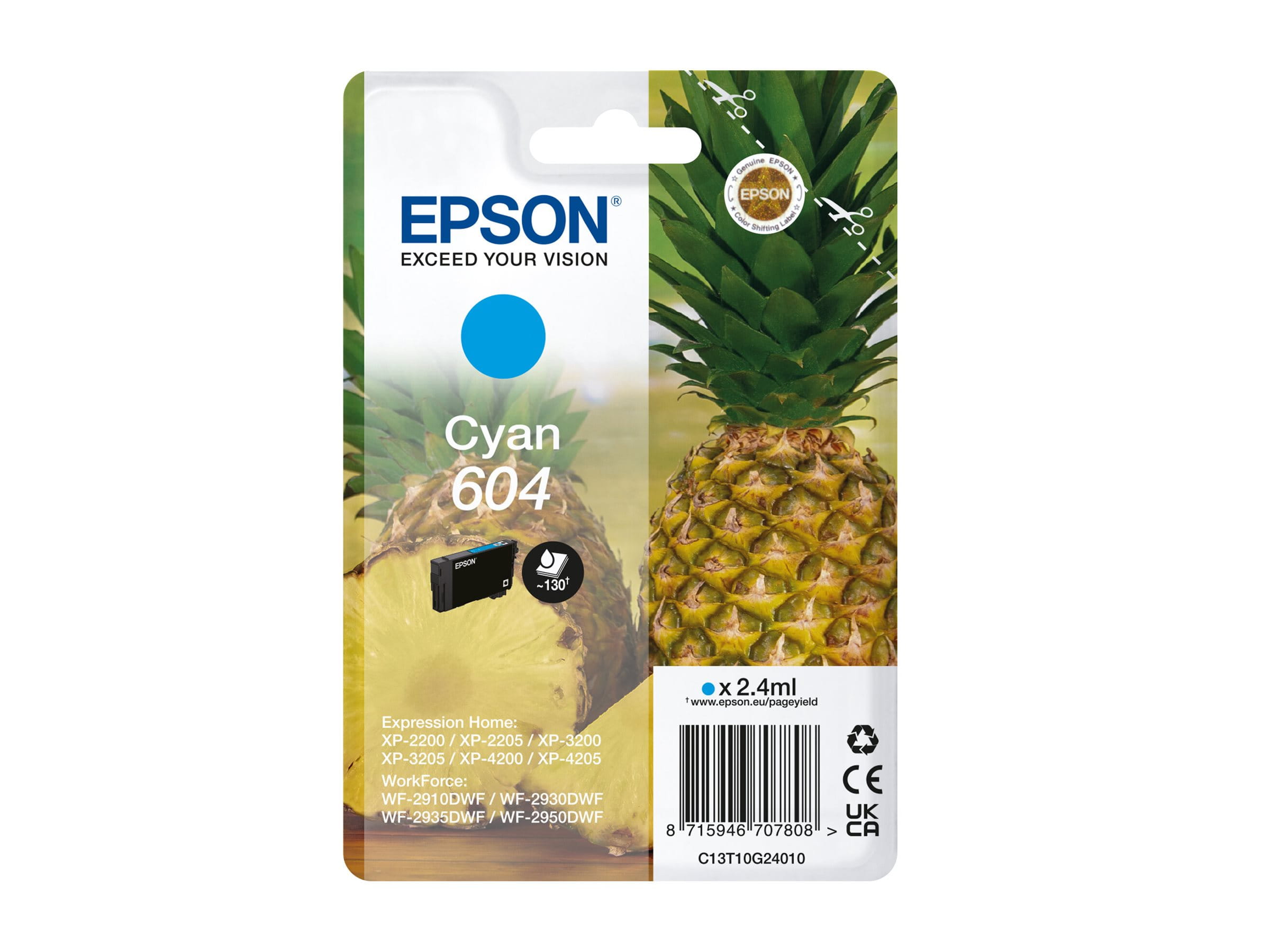 Epson 604 - 2.4 ml - Cyan - original - Blisterverpackung