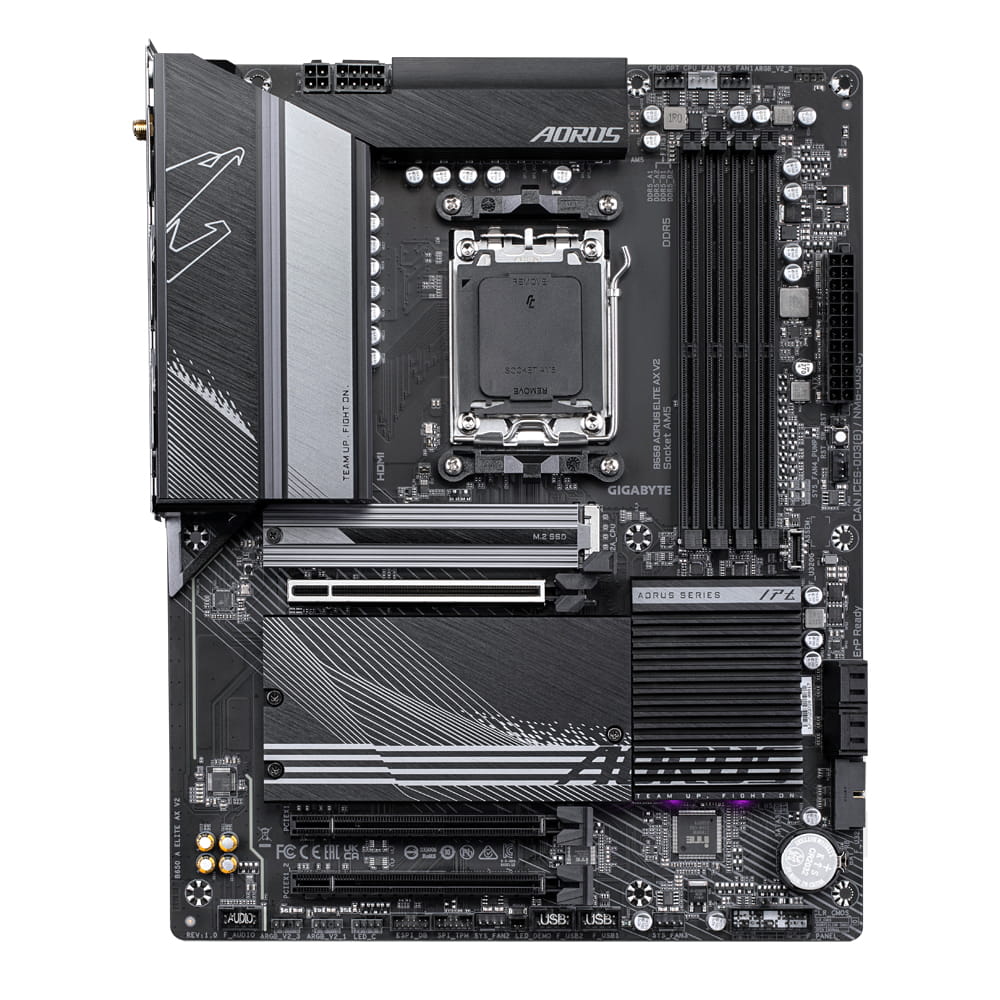 Gigabyte B650 AORUS ELITE AX V2 - Motherboard - ATX - Socket AM5 - AMD B650 Chipsatz - USB 3.2 Gen 2, USB 3.2 Gen 1, USB-C 3.2 Gen2, USB-C 3.2 Gen 2x2 - 2.5 Gigabit LAN, Wi-Fi 6, Bluetooth - Onboard-Grafik (CPU erforderlich)