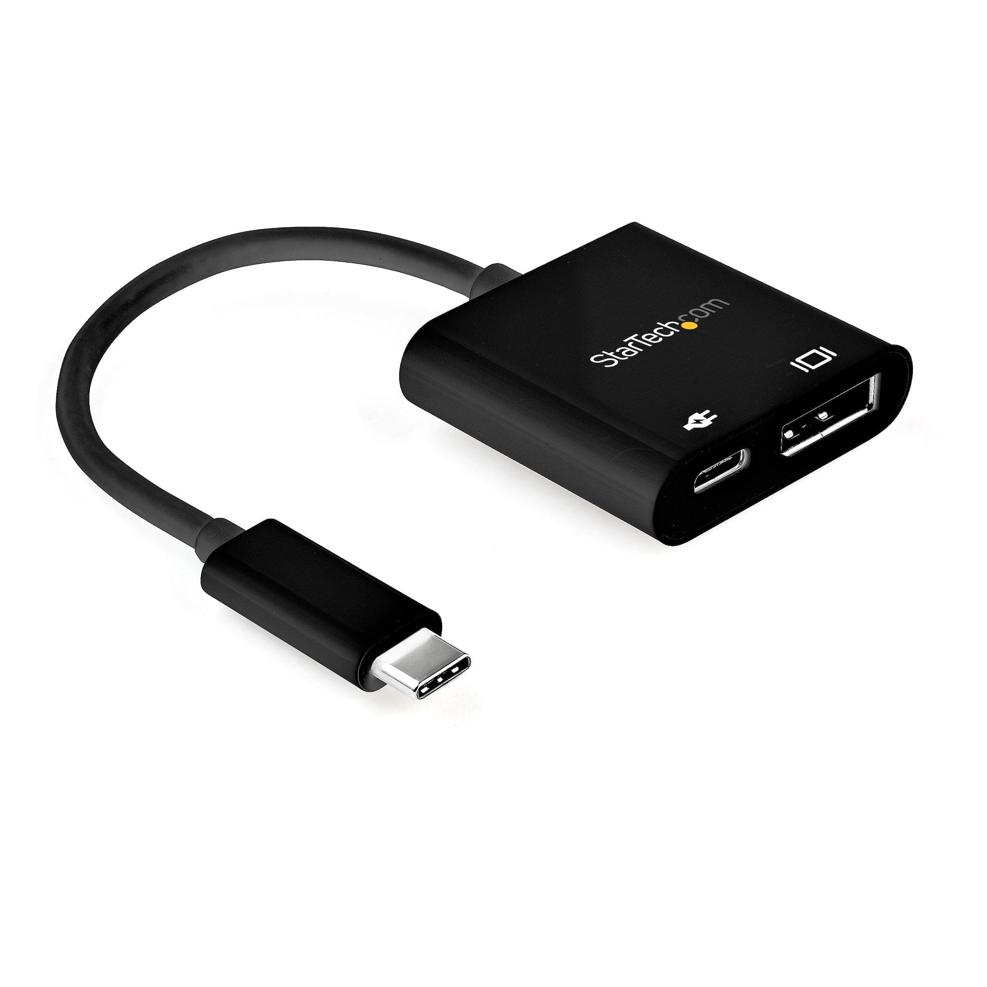 StarTech.com USB C to DisplayPort Adapter with Power Delivery, 8K 60Hz/4K 120Hz USB Type C to DP 1.4 Monitor Video Converter w/60W PD Pass-Through Charging, HBR3, Thunderbolt 3 Compatible - USB-C Male to DP Female (CDP2DP14UCPB)