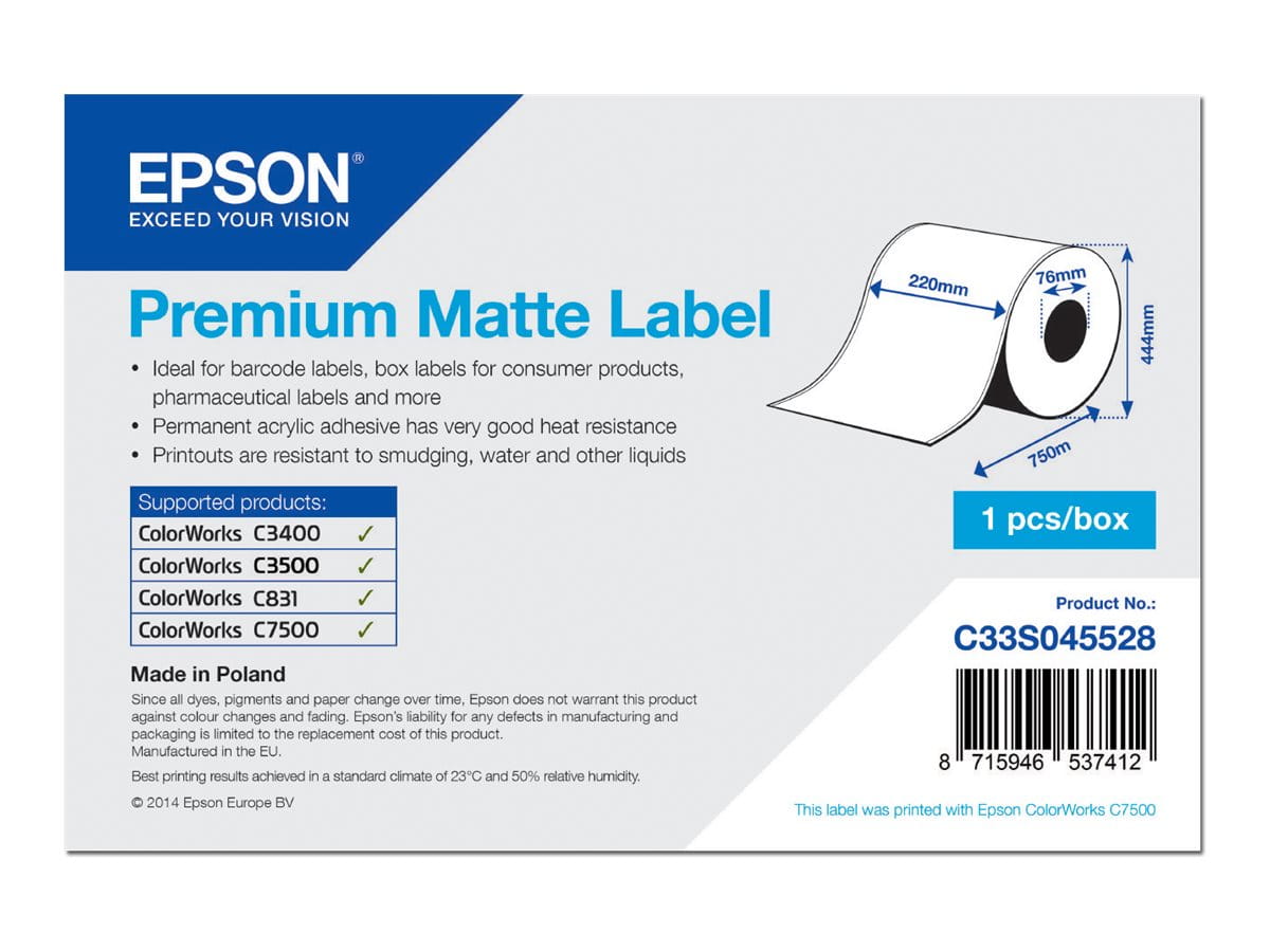 Epson Premium - Matt - hochweiß - Rolle (22 cm x 750 m)