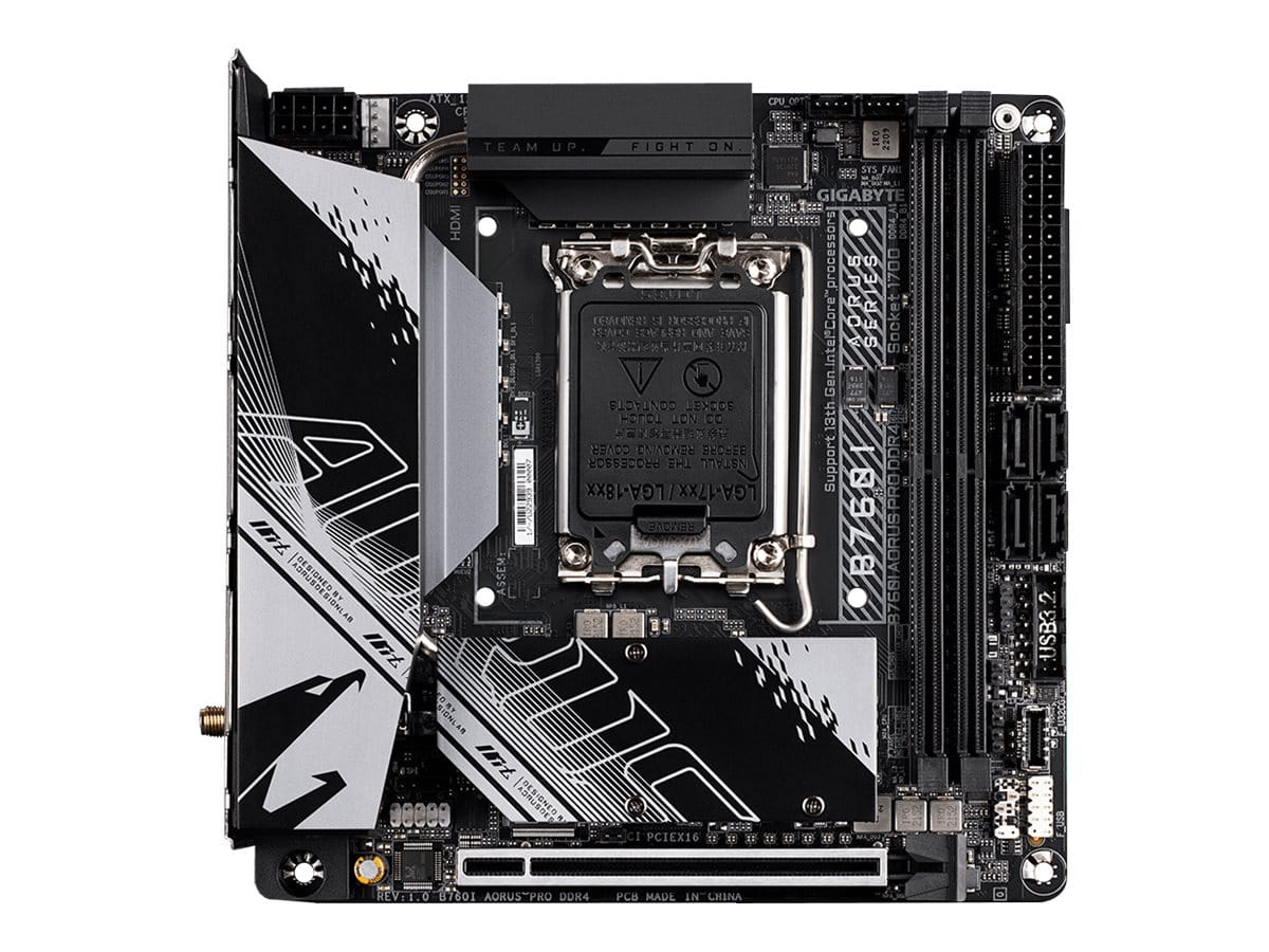 Gigabyte AORUS B760I PRO DDR4 - 1.0 - Motherboard - Mini-ITX - LGA1700-Sockel - B760 Chipsatz - USB-C 3.2 Gen2, USB-C 3.2 Gen 1, USB 3.2 Gen 2, USB 3.2 Gen 1 - 2.5 Gigabit LAN, Wi-Fi 6, Bluetooth - Onboard-Grafik (CPU erforderlich)