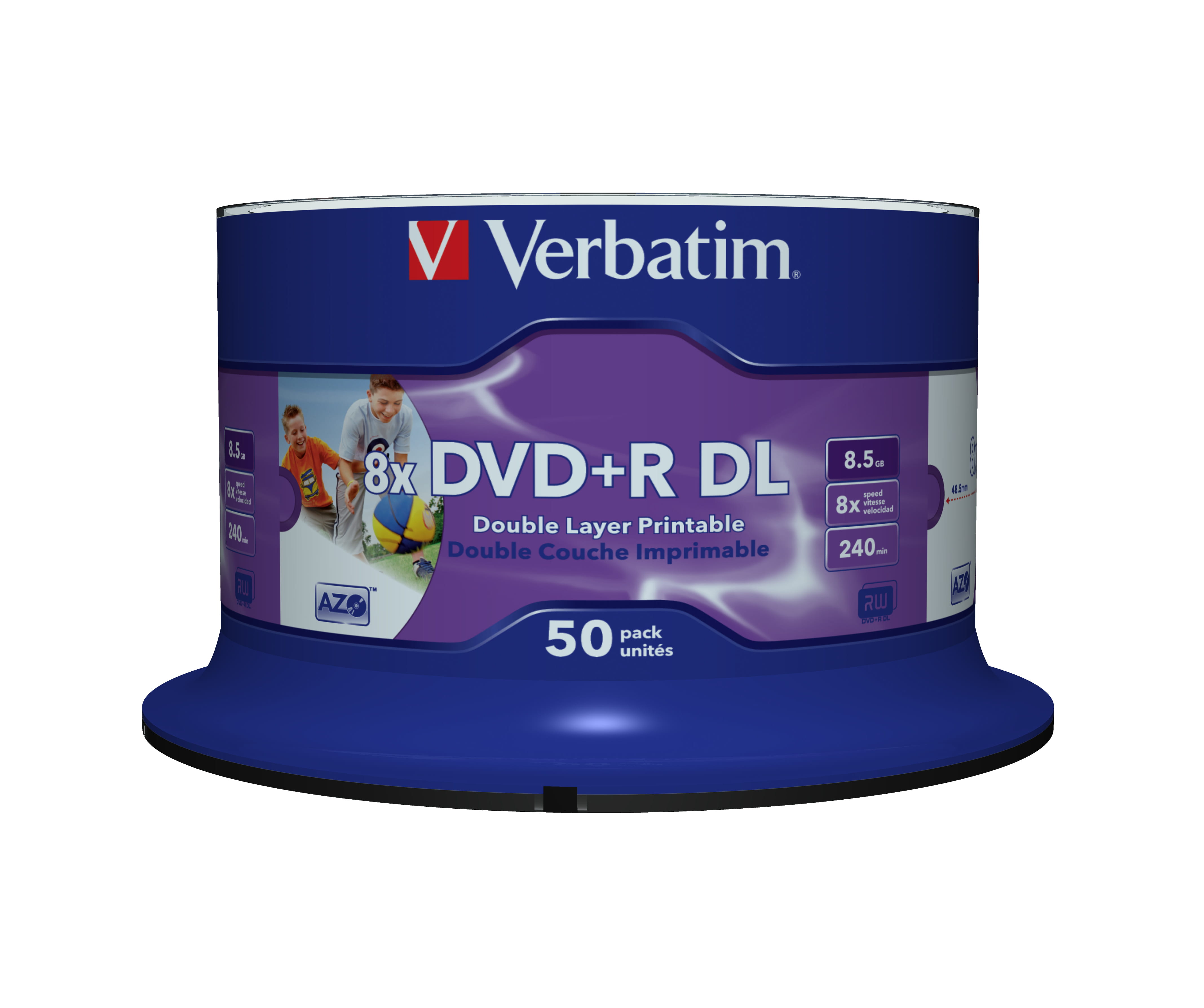 Verbatim 50 x DVD+R DL - 8.5 GB 8x - mit Tintenstrahldrucker bedruckbare Oberfläche