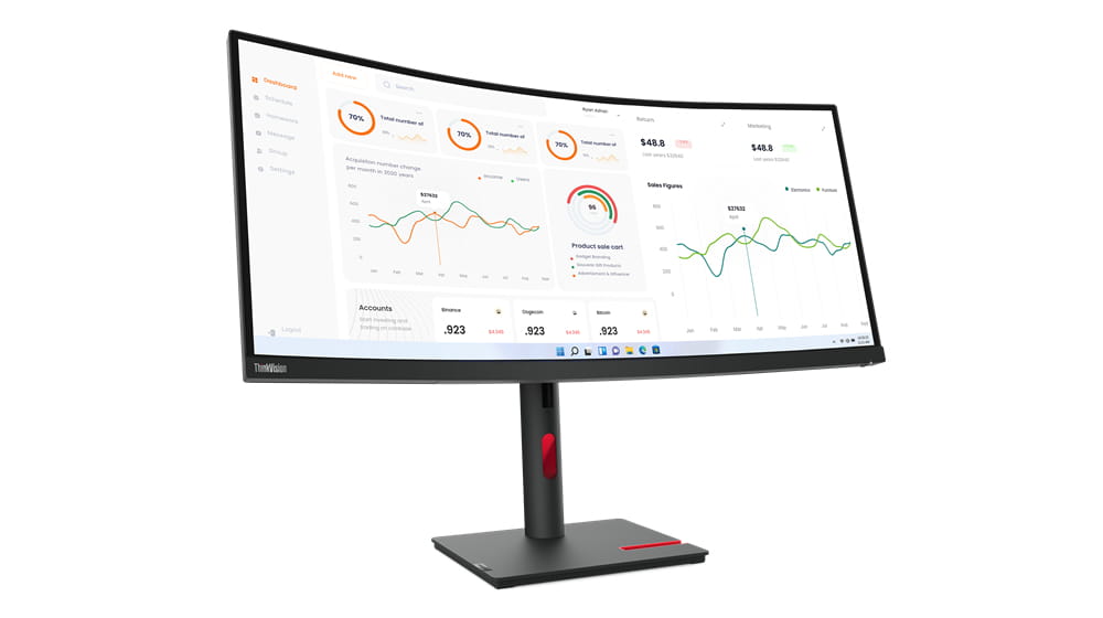 Lenovo ThinkVision T34w-30 - LED-Monitor - gebogen - 86.4 cm (34")