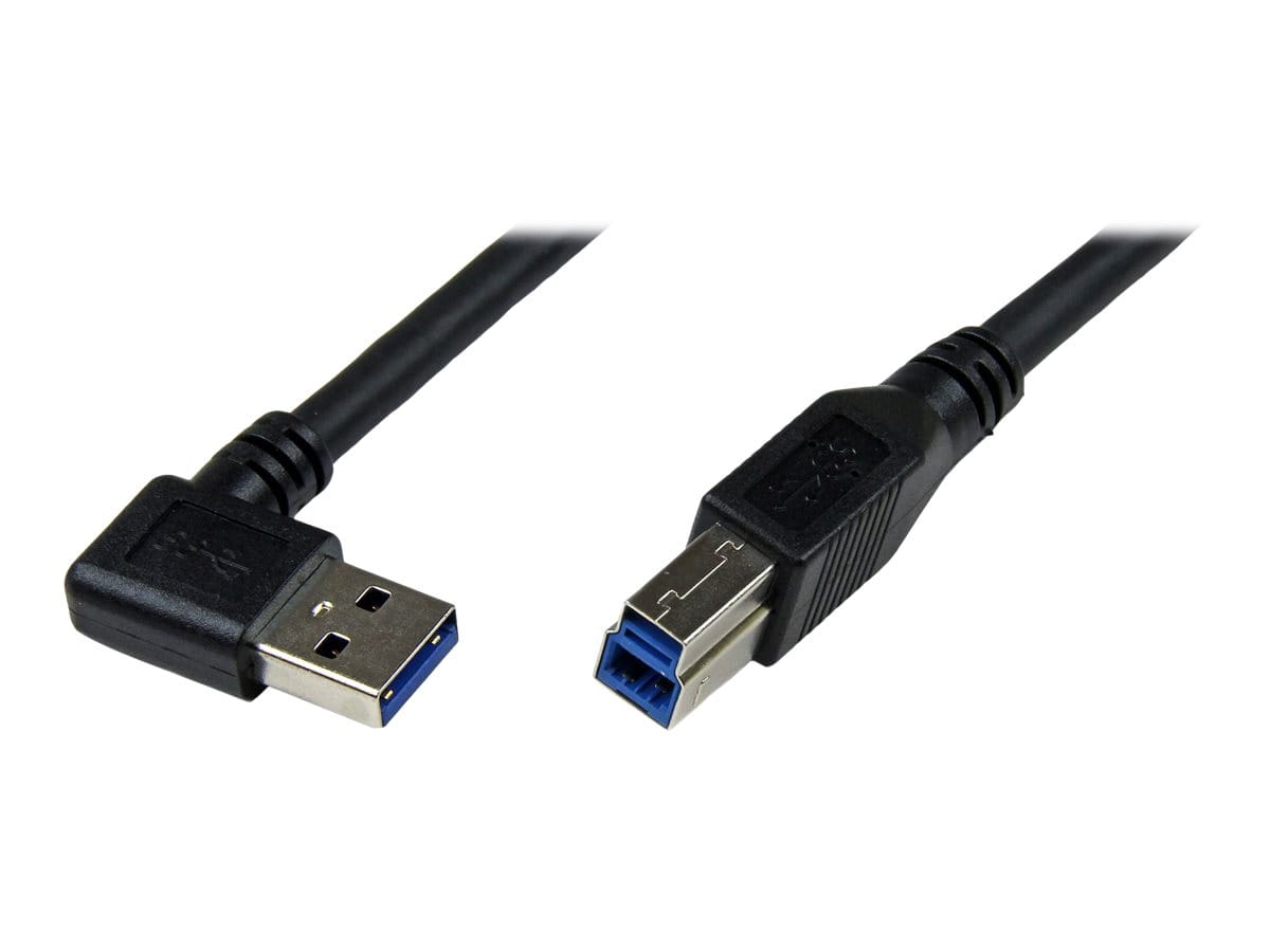 StarTech.com 1m USB 3.0 SuperSpeed Kabel A auf B rechts gewinkelt - Schwarz - USB3.0 Anschlusskabel - Stecker/Stecker - USB-Kabel - USB Type B (M)