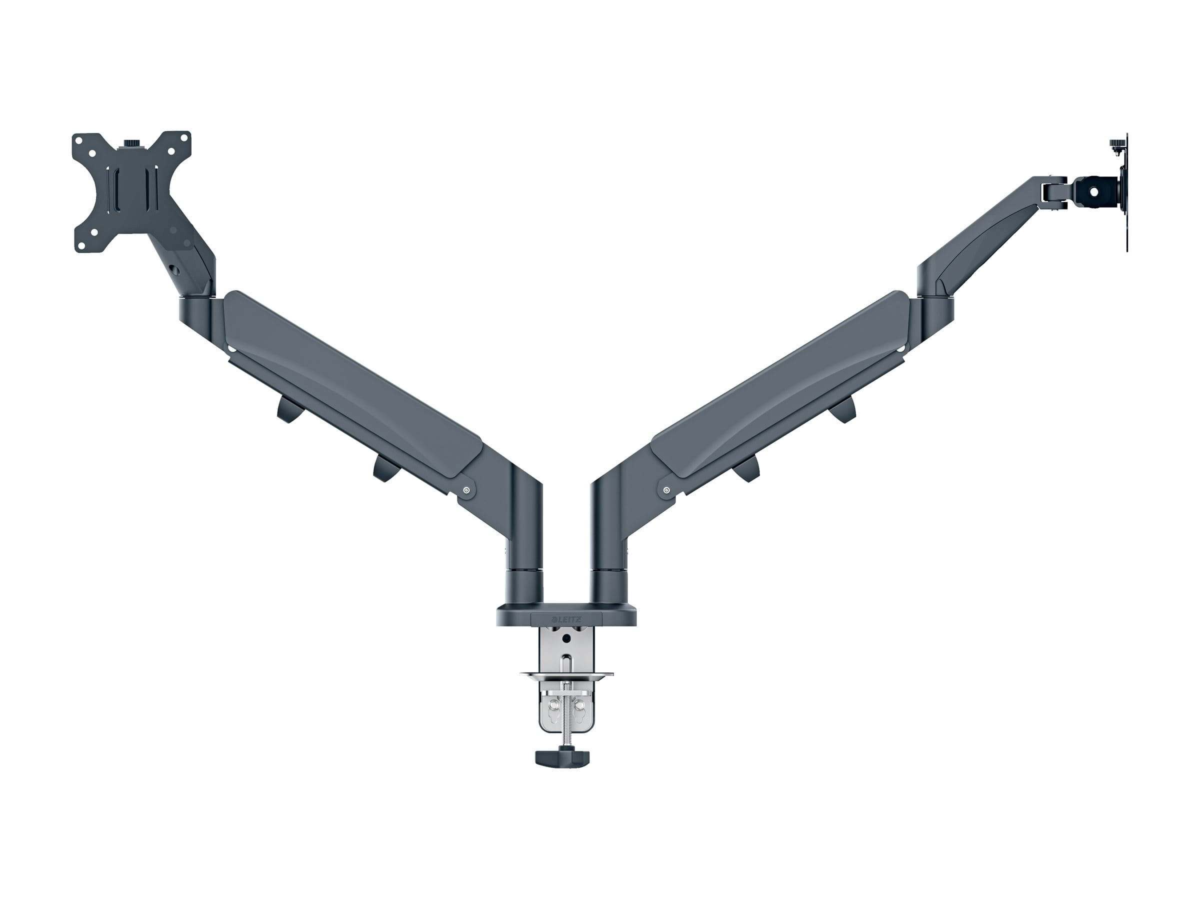 Esselte Leitz Ergo - Befestigungskit (spring-assisted dual arm) - für 2 LCD-Displays - space saving - Metall - Dunkelgrau - Bildschirmgröße: 43.2-81.3 cm (17"-32")