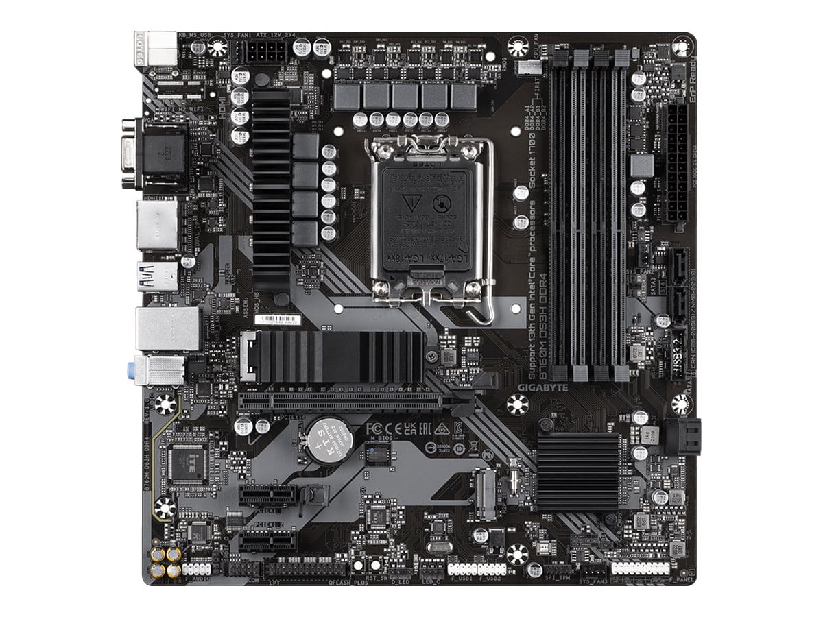 Gigabyte B760M DS3H DDR4 - 1.0 - Motherboard - micro ATX - LGA1700-Sockel - B760 Chipsatz - USB 3.2 Gen 2, USB 3.2 Gen 1, USB-C 3.2 Gen2 - 2.5 Gigabit LAN - Onboard-Grafik (CPU erforderlich)