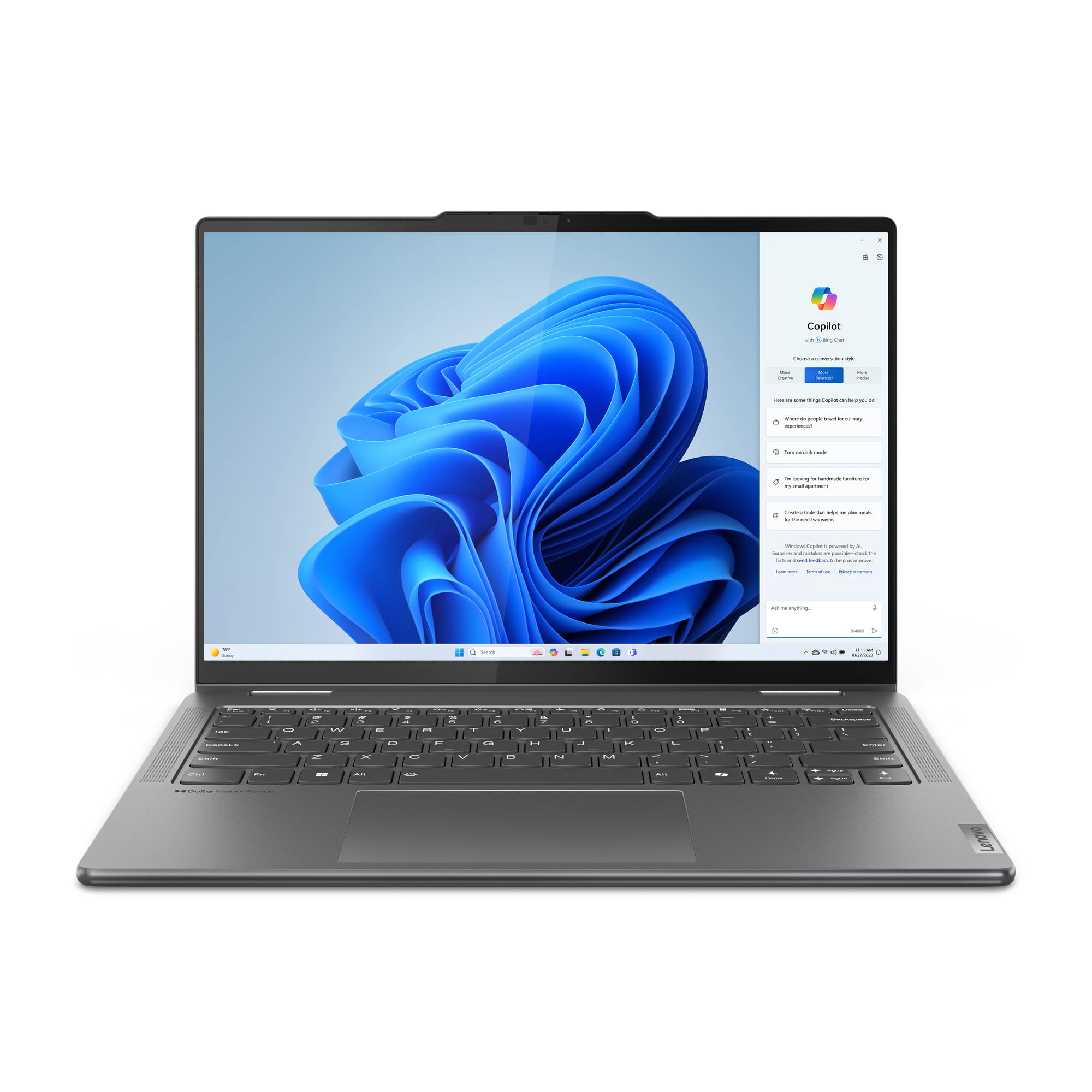 Lenovo Yoga 7 2-in-1 14AHP9 83DK - Flip-Design - AMD Ryzen 5 8640HS / 3.5 GHz - Win 11 Home - Radeon 760M - 16 GB RAM - 512 GB SSD NVMe - 35.6 cm (14")