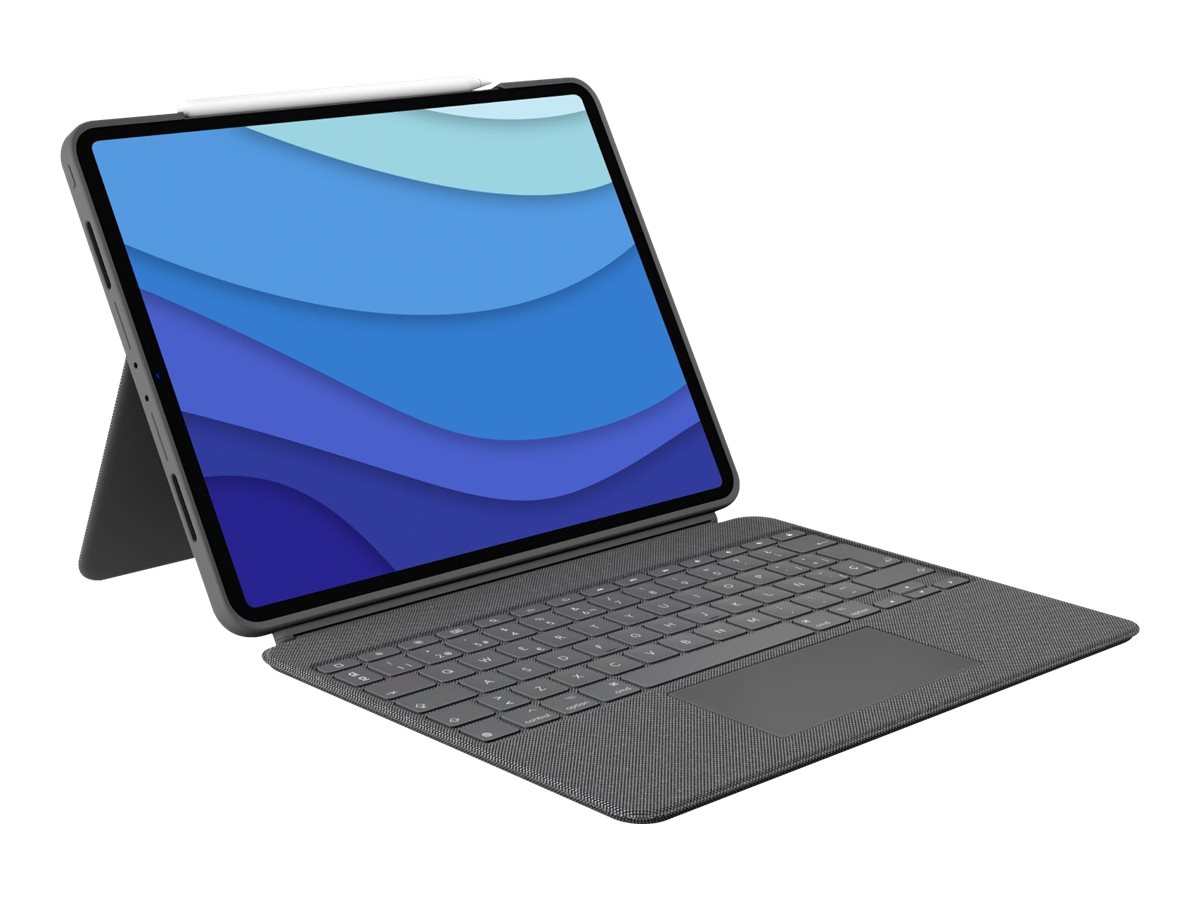 Logitech Combo Touch - Tastatur und Foliohülle - mit Trackpad - hintergrundbeleuchtet - Apple Smart connector - QWERTY - Spanisch - Oxford Gray - für Apple 10.9-inch iPad Air (4. Generation, 5. Generation)