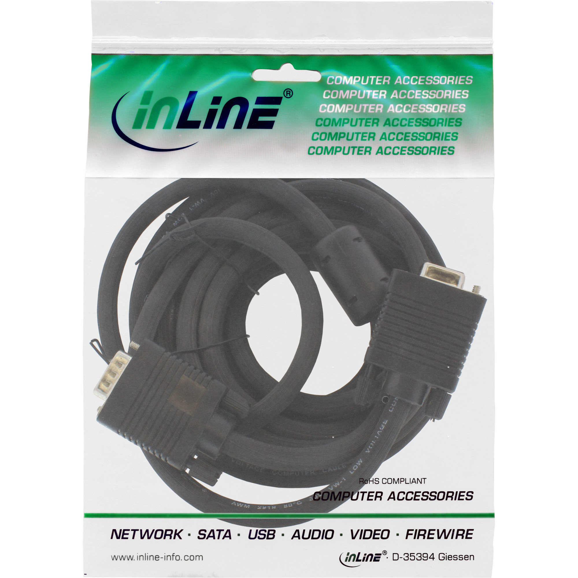 InLine S-VGA Verlängerung - 15pol HD Stecker / Buchse - schwarz - 3m