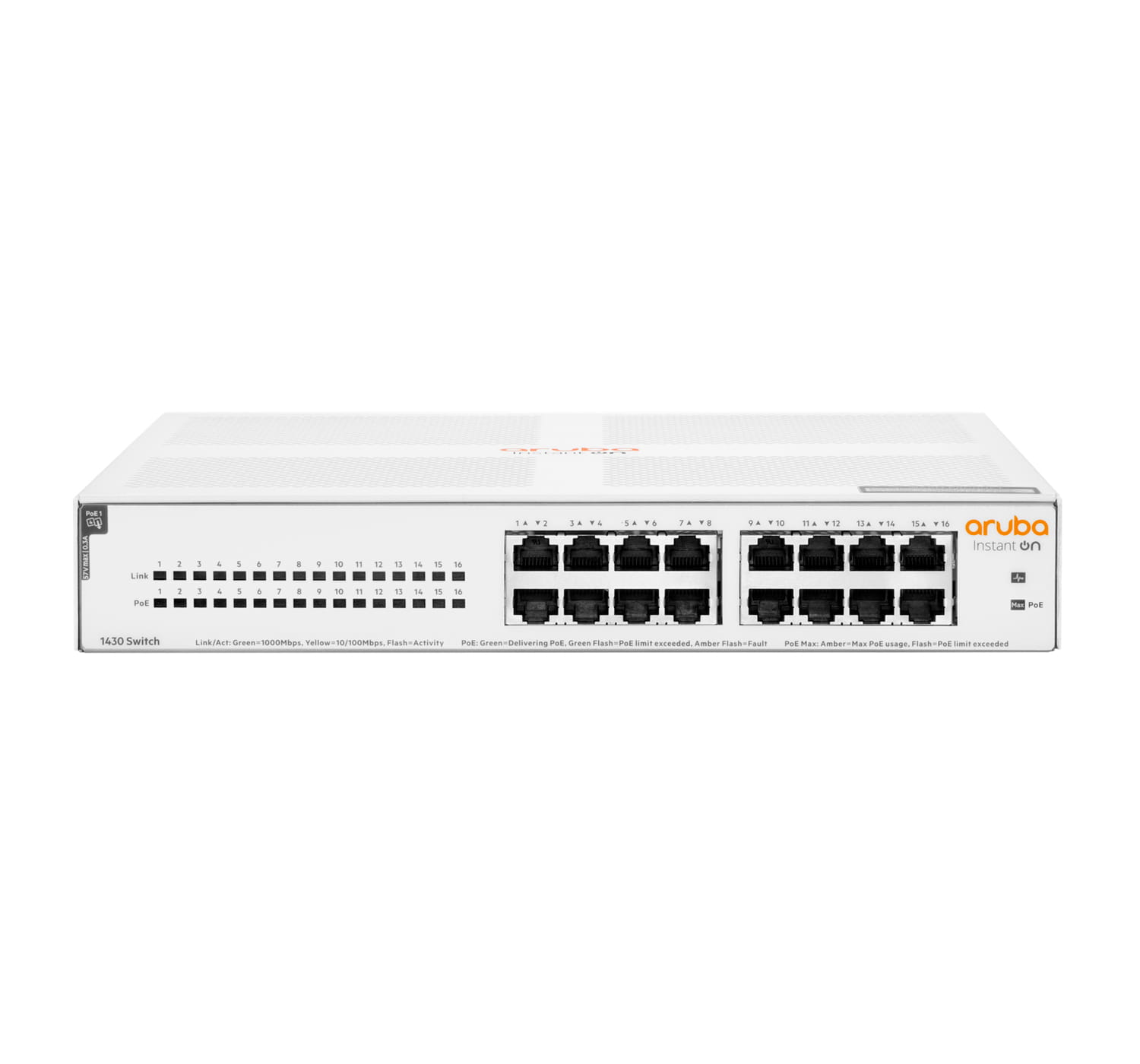 HPE Networking Instant On 1430 16G Class4 PoE 124W Switch - Switch - unmanaged - 16 x 10/100/1000 (PoE Class 4)