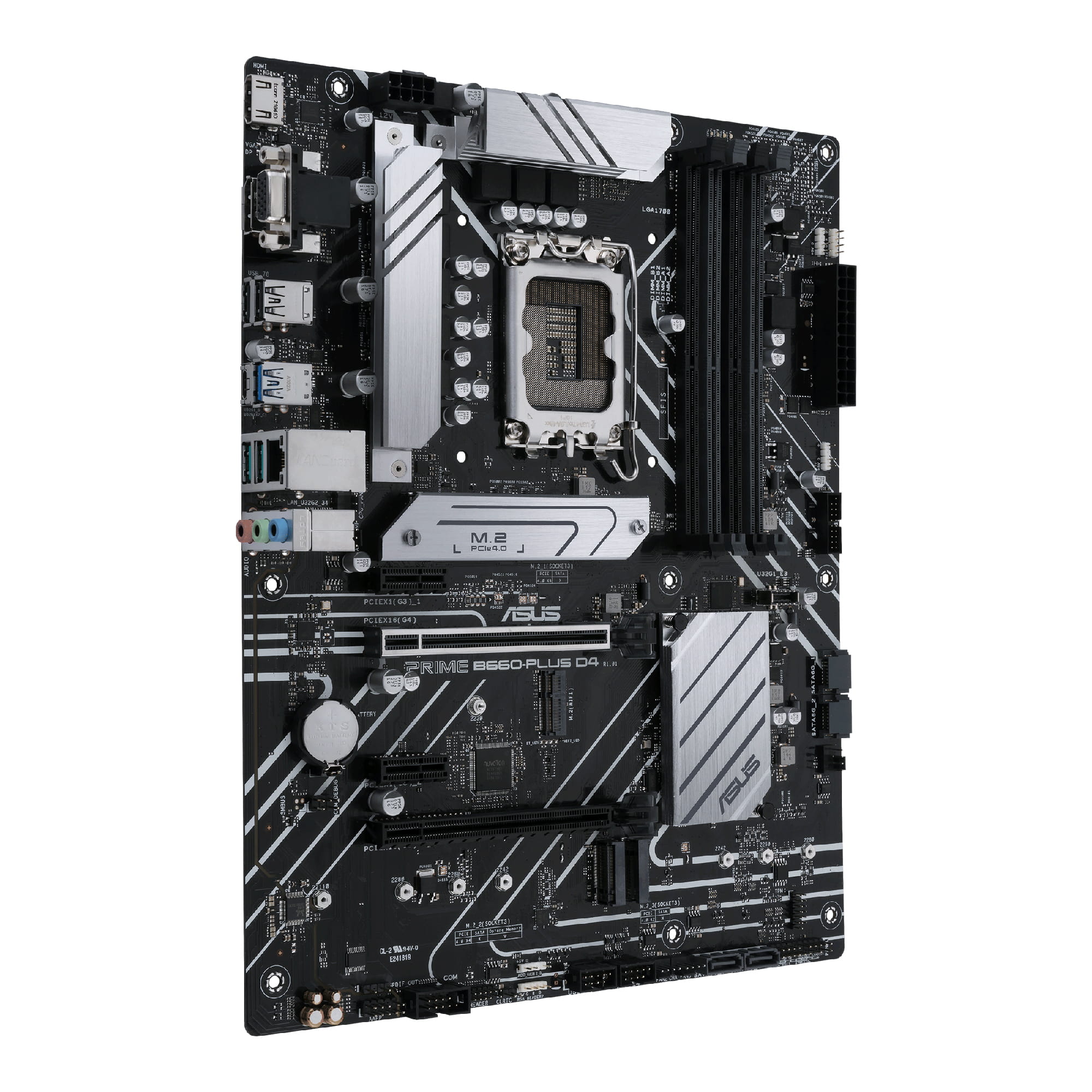 ASUS PRIME B660-PLUS D4 - Motherboard - ATX - LGA1700-Sockel - B660 Chipsatz - USB-C 3.2 Gen 2x2, USB 3.2 Gen 2, USB 3.2 Gen 1, USB-C 3.2 Gen 1 - 2.5 Gigabit LAN - Onboard-Grafik (CPU erforderlich)