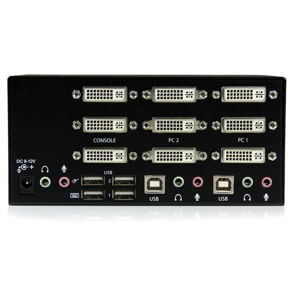 StarTech.com 2 Port Dreifach Monitor DVI USB KVM Switch mit Audio und USB 2.0 Hub