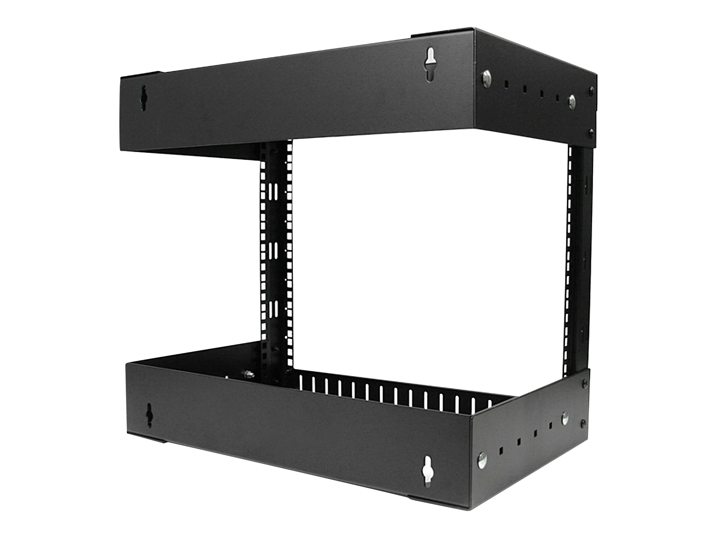 StarTech.com 8HE 19 Zoll Wand Netzwerk Rack - 2 Pfosten, offener Rahmen mit einstellbare Tiefe(30-50cm) Rack für AV/Daten/IT/Studio Geräete - inkl.Käfigmuttern und Schrauben (RK812WALLOA)